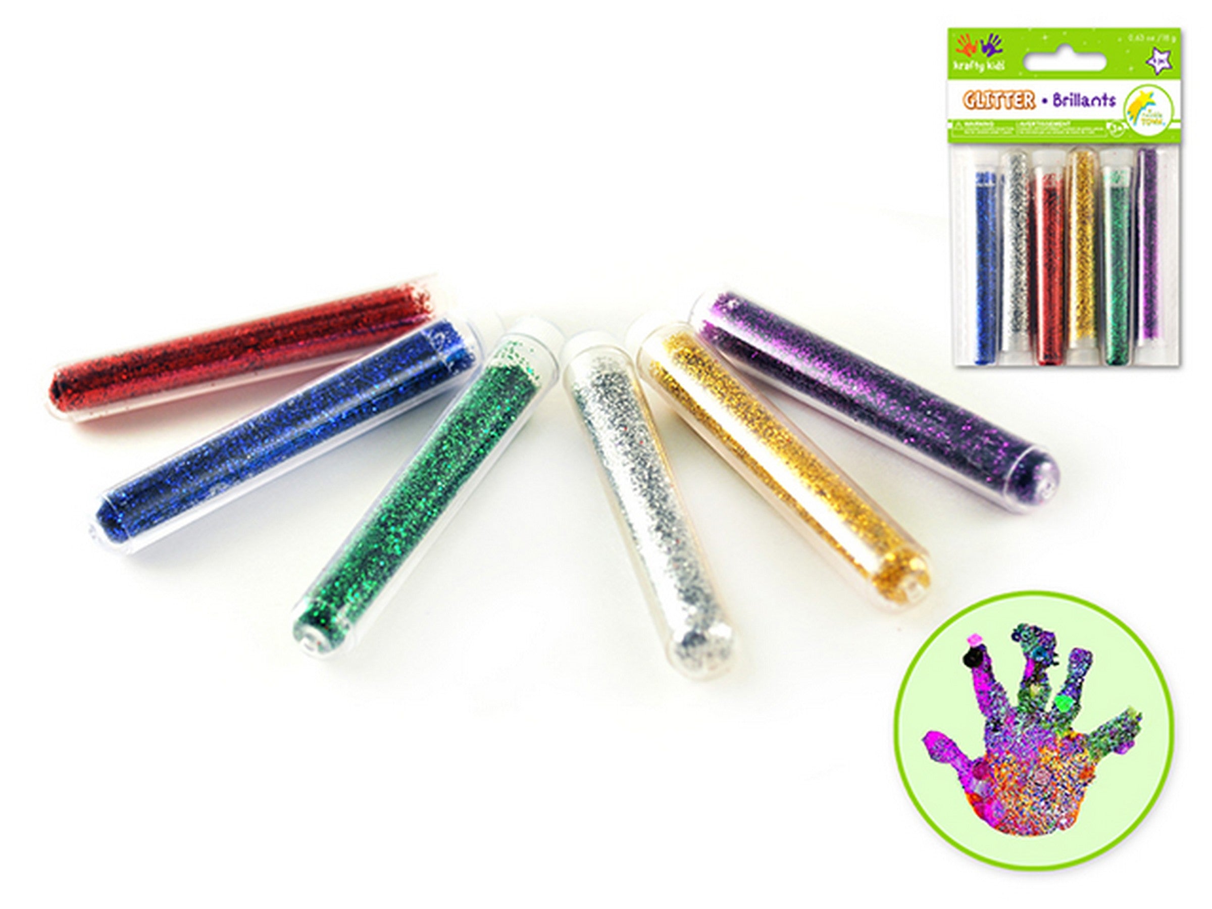 Krafty Kids 6 Tubes de Brillants Métalliques 0.63oz