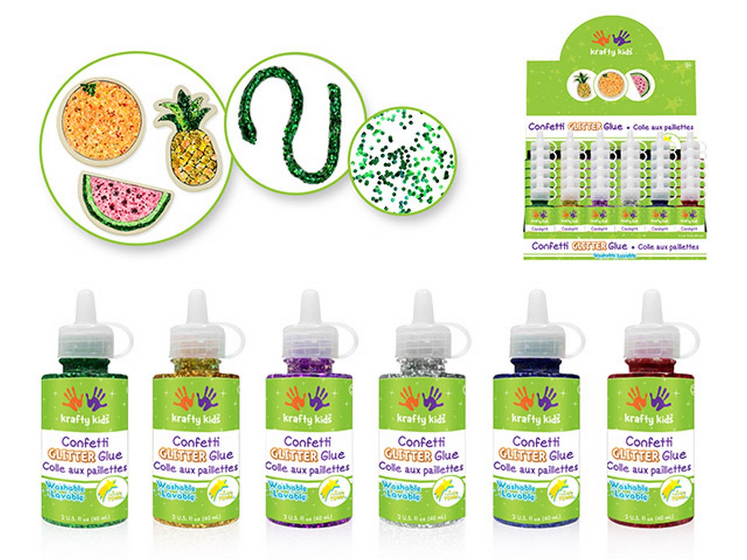 Krafty Kids Confetti Glitter Glue Washable - Metallic 2oz  VRT