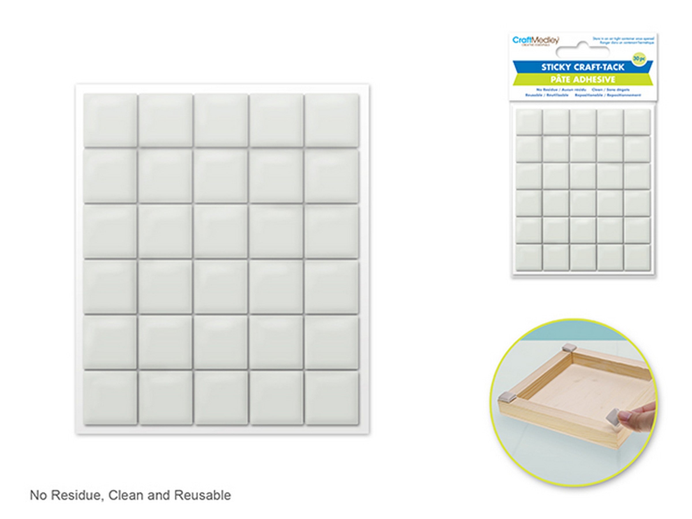Craft Medley 30pcs Sticky Craft-Tack White 0.6x0.6in