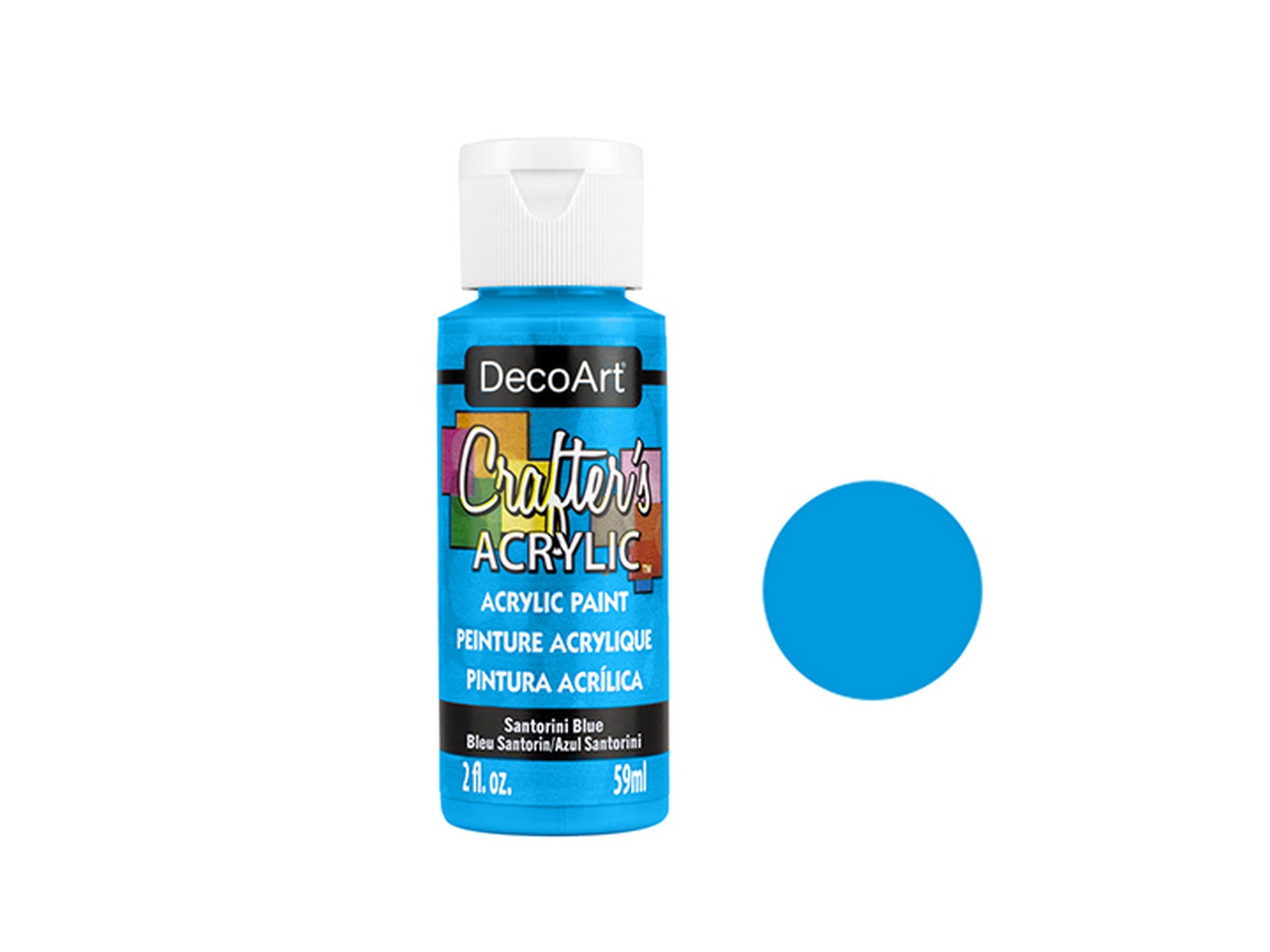 DecoArt Acrylic Paint - A196 Santorini Blue 2oz