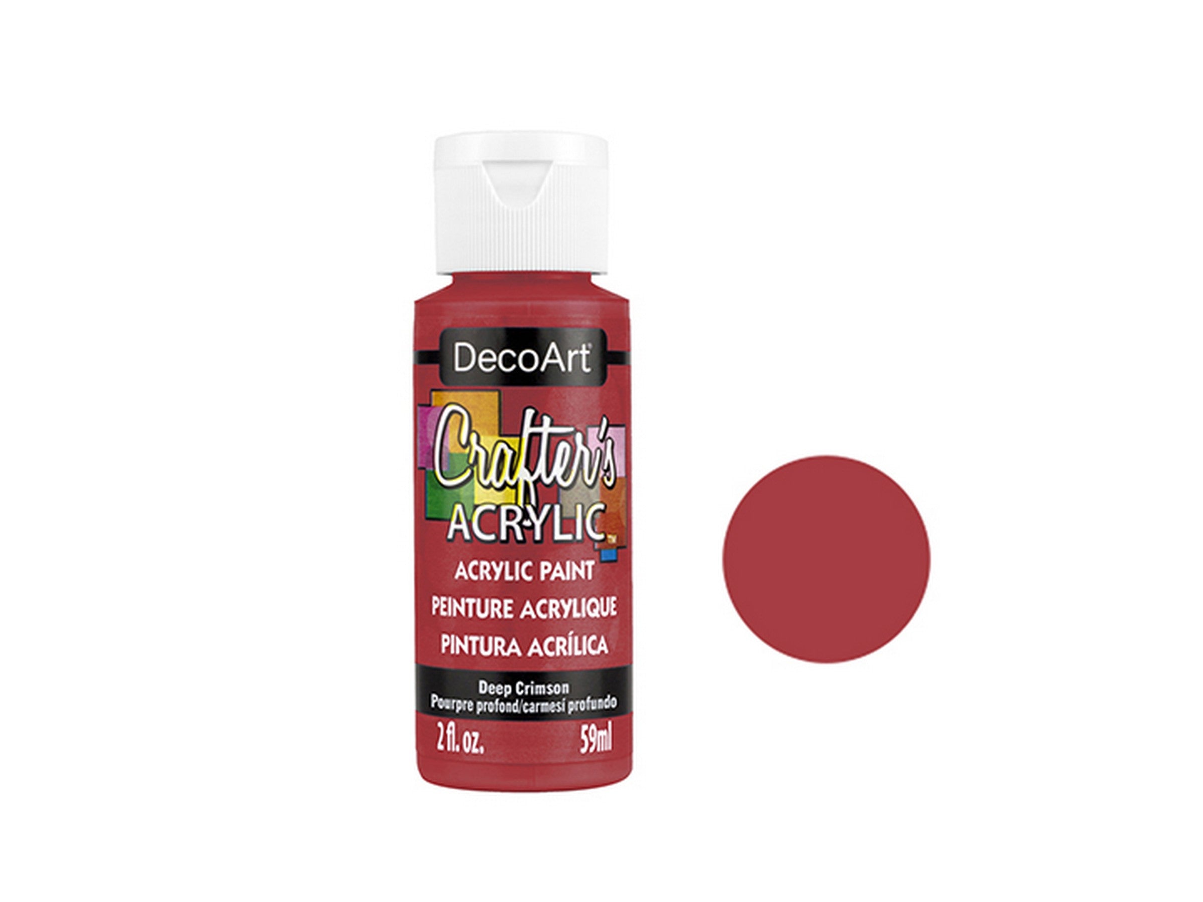 DecoArt Acrylic Paint - A199 Deep Crimson 2oz