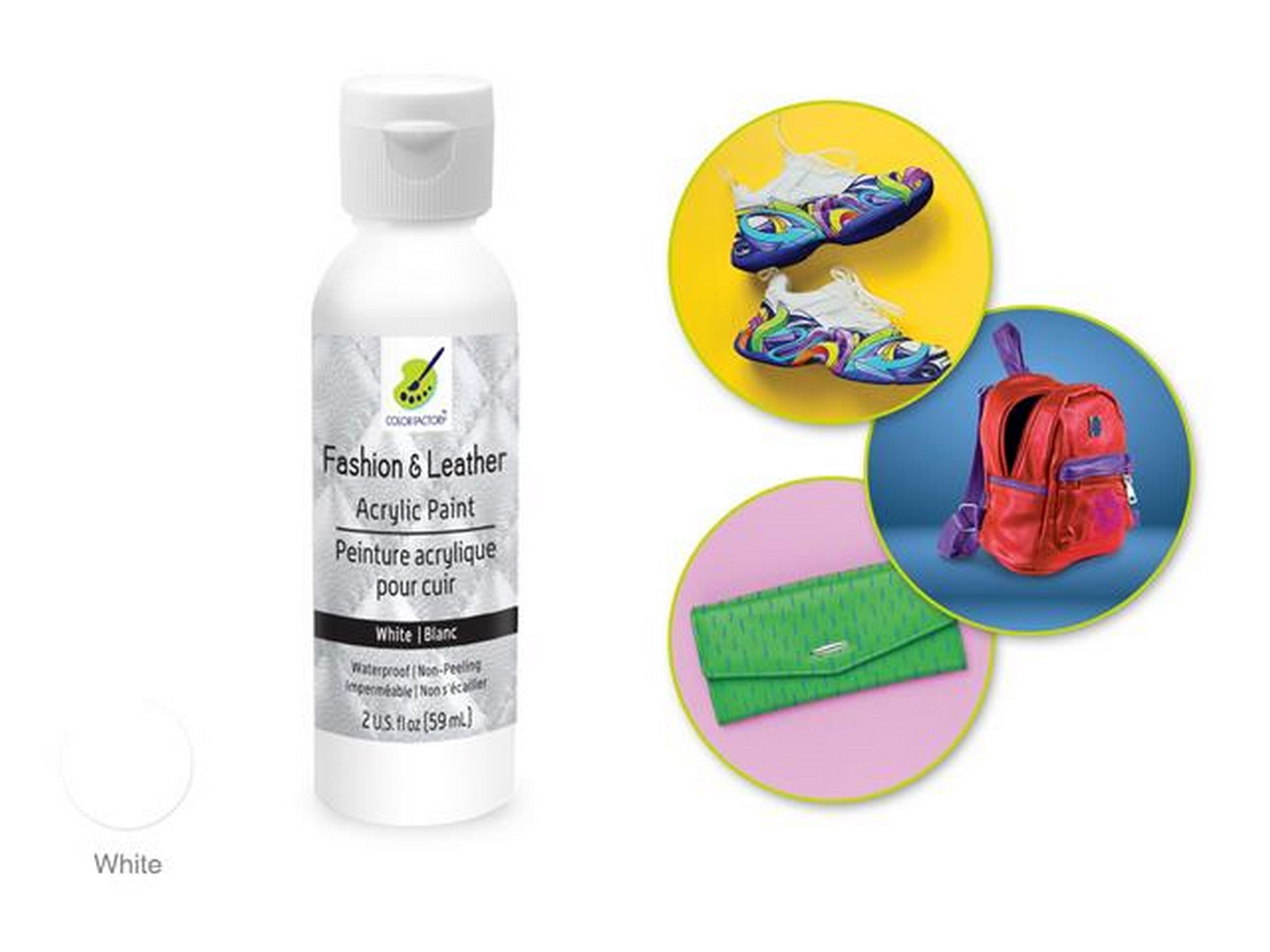Color Factory Leather Acrylic Paint White 2oz