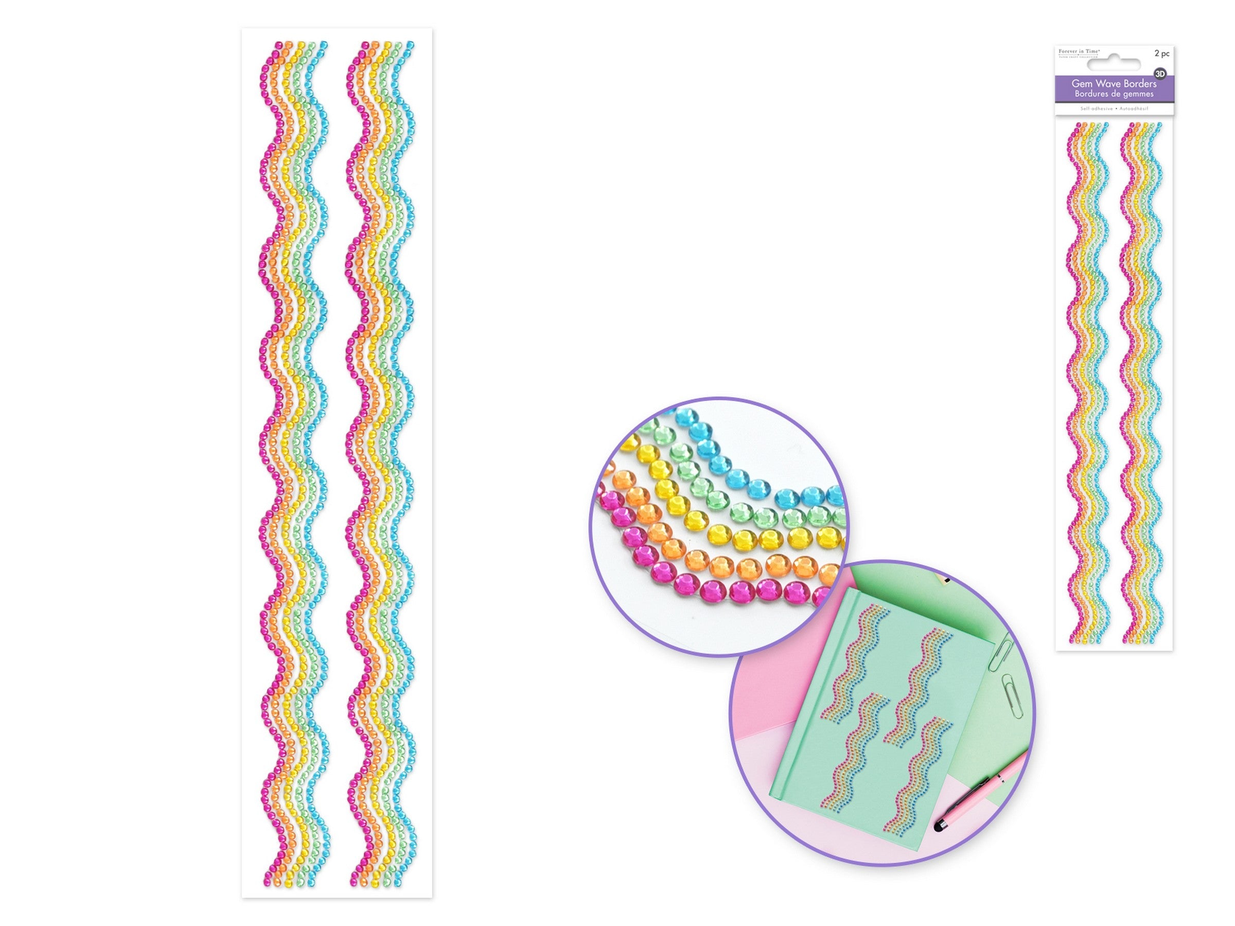 Forever in Time 2 Gem Wave Border Stickers - Jewel 12in