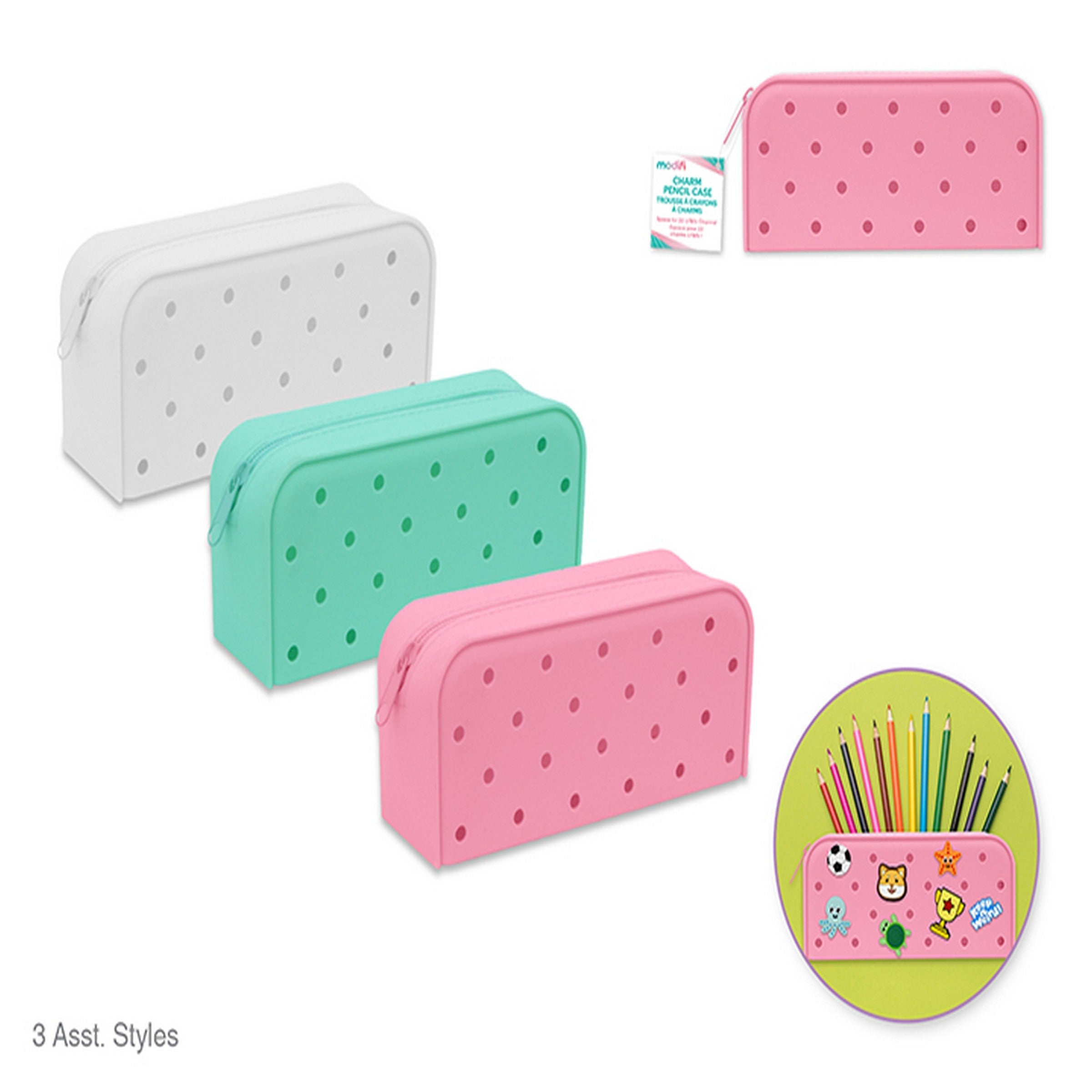 Lil'bitzTM Silicone Charm Pencil Case 7.1x3.15in  VRT 