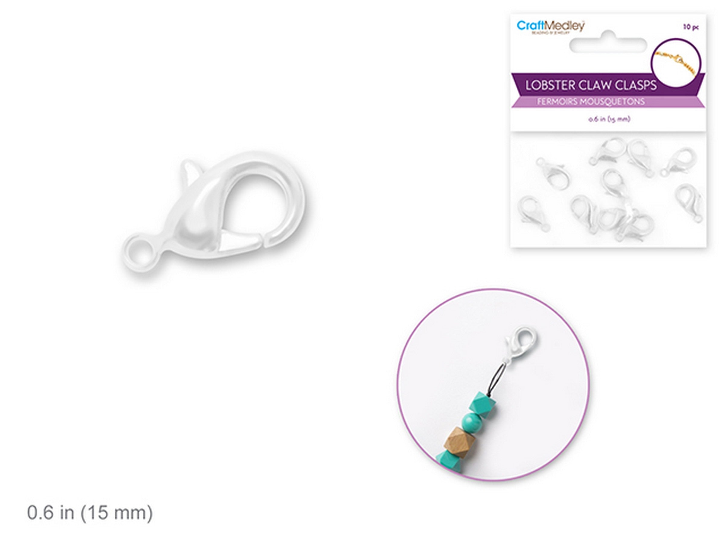 Beading and Jewelry 10 Silver Lobster Claw Clasps 0.6in
