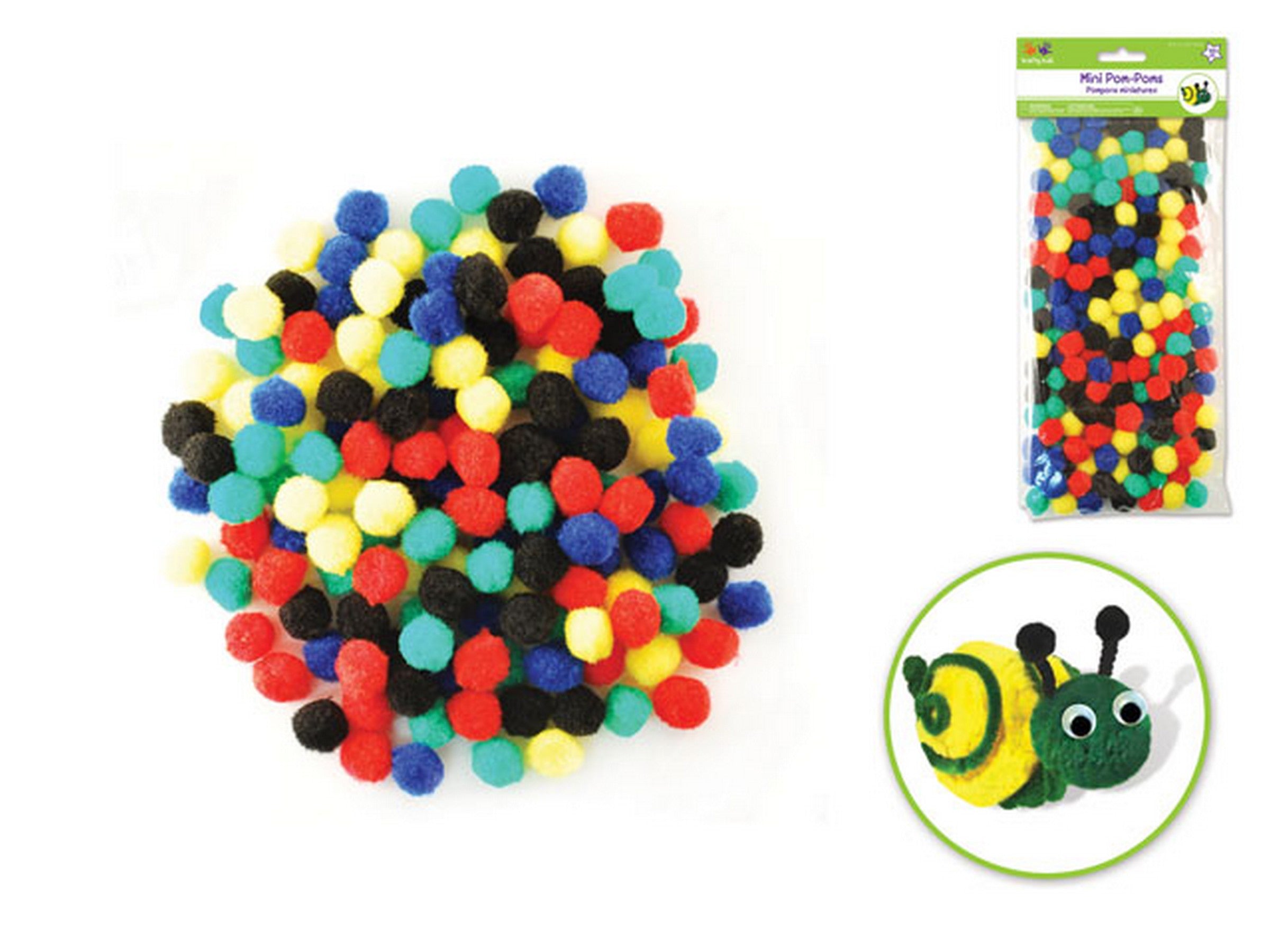 Krafty Kids Mini Pompoms Primary Colors