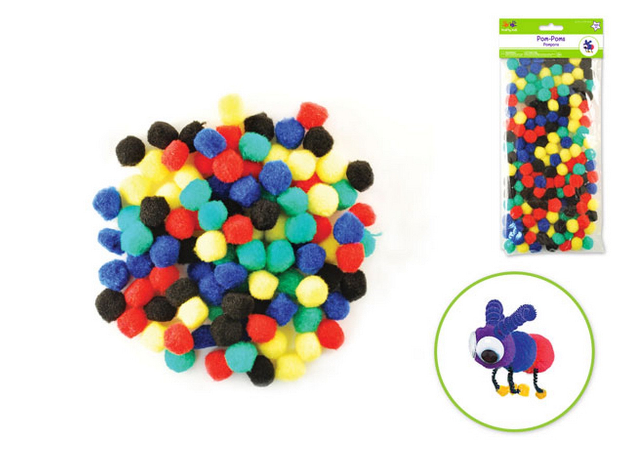 Krafty Kids Pompoms Primary Colors