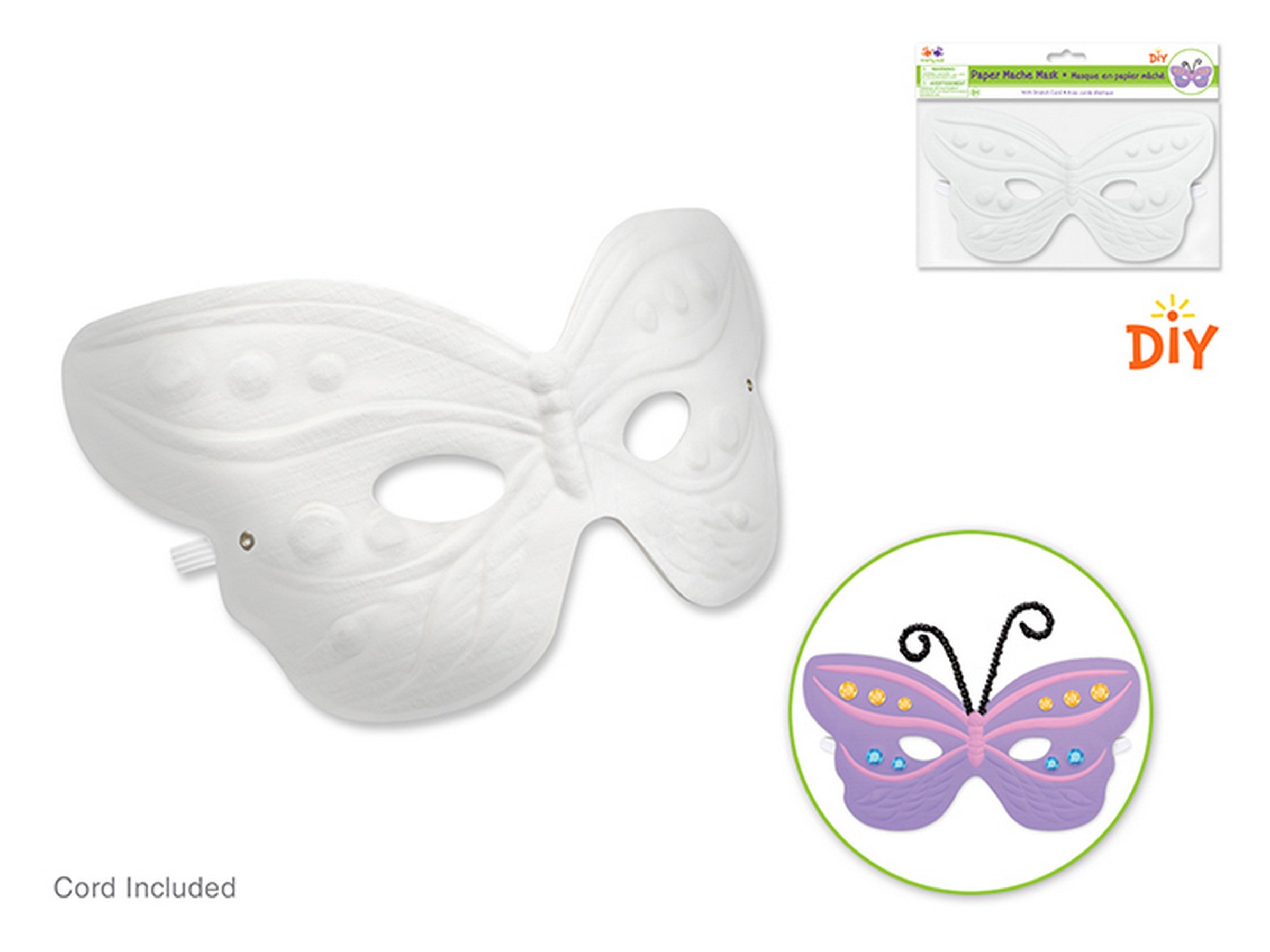 Krafty Kids DIY Paper Mache Mask with Elastic - Butterfly