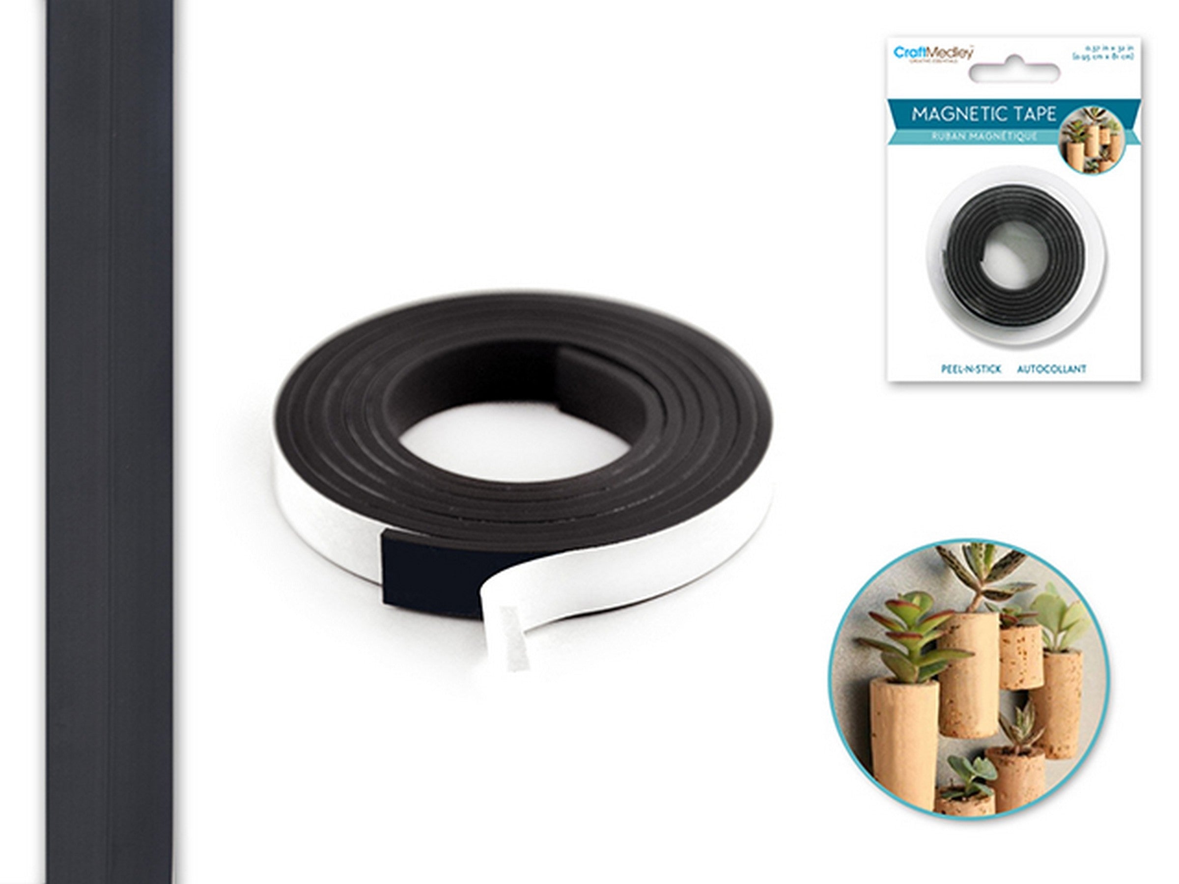 Craft Medley Magnetic Tape Peel-N-Stick Black 0.37x32in