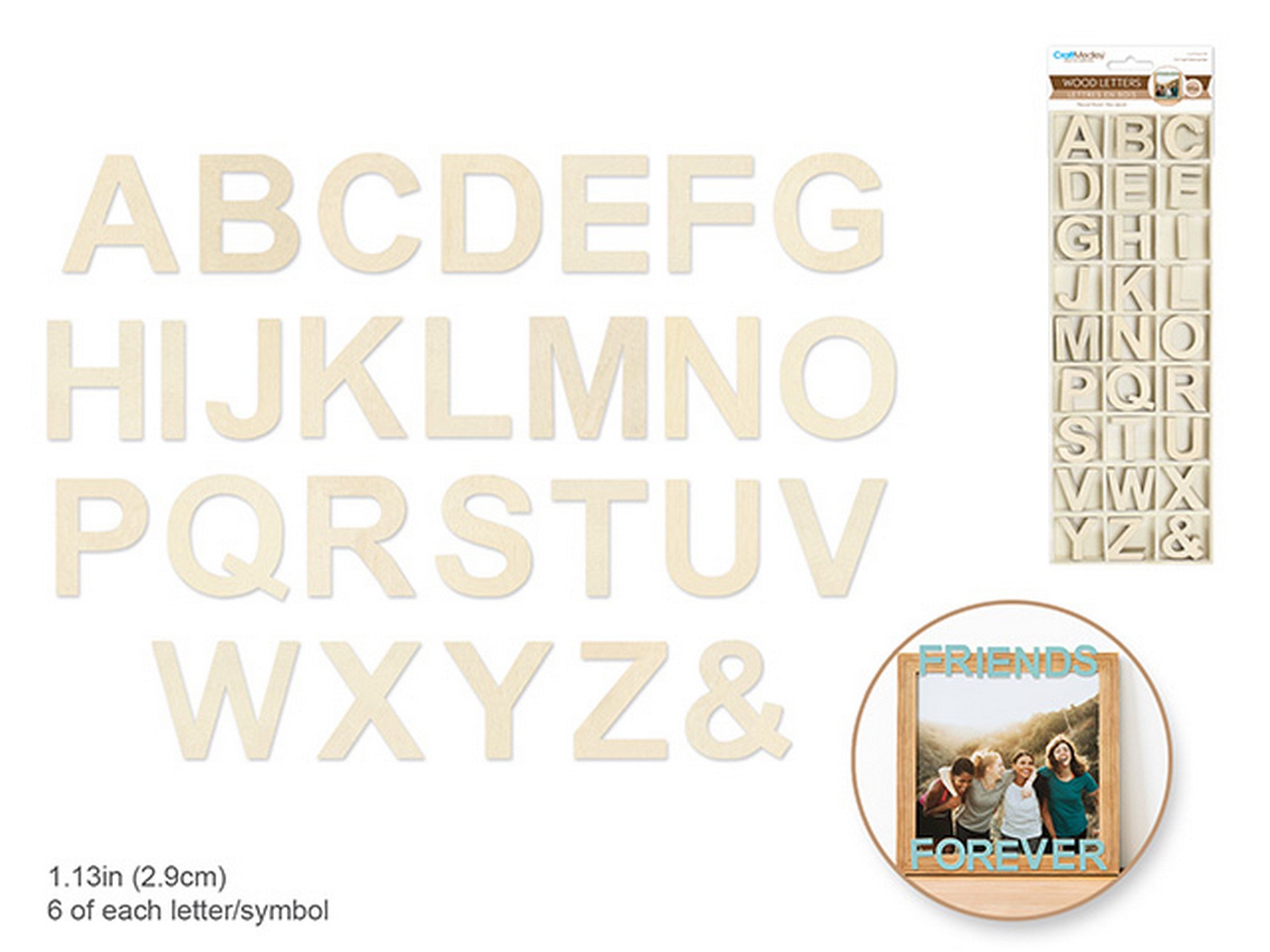 Craft Medley 162pcs Small Wooden Letters Unpainted 1.13in each
