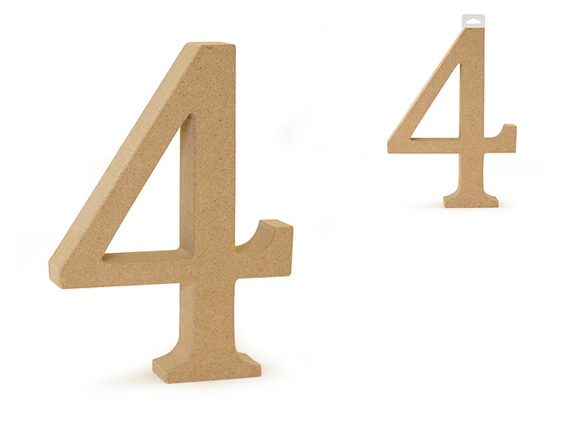 Standing Wood Number 4 Unpainted Mdf 5.2in