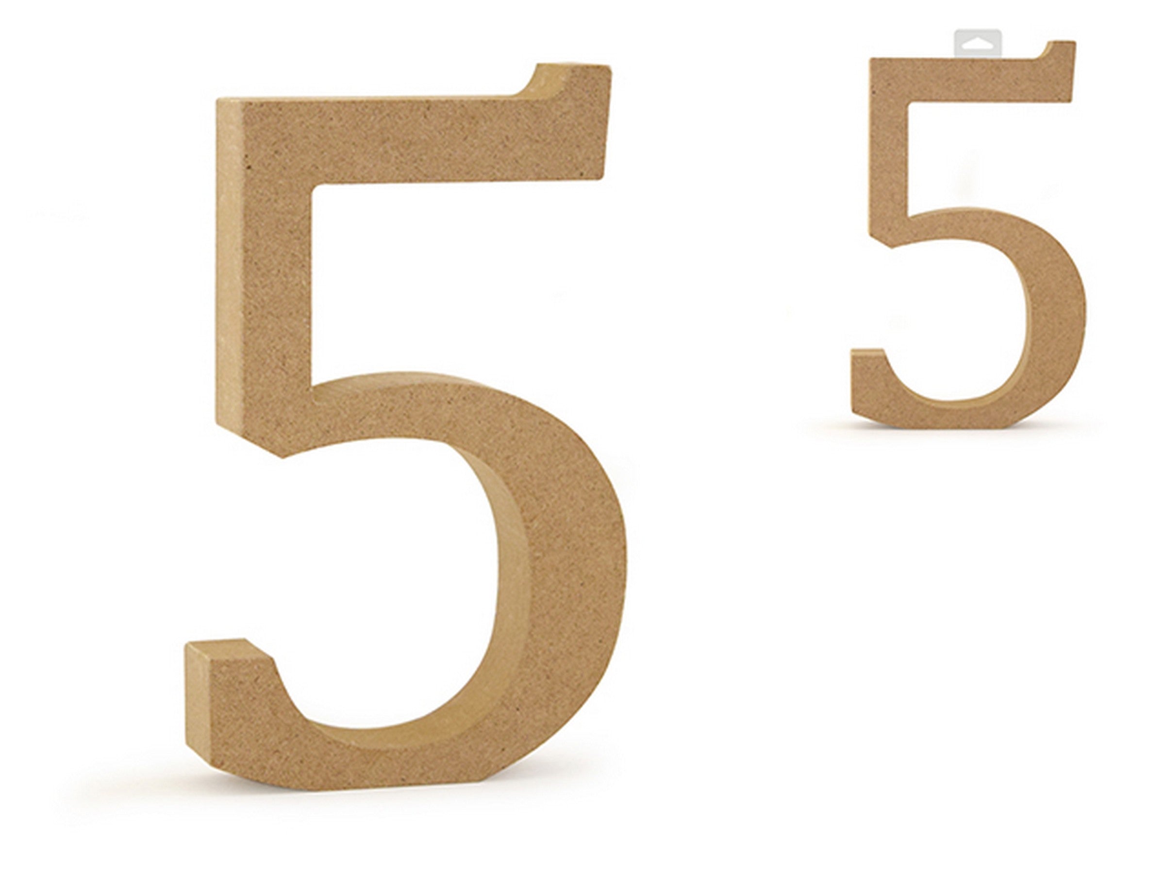 Standing Wood Number 5 Unpainted Mdf 5.2in