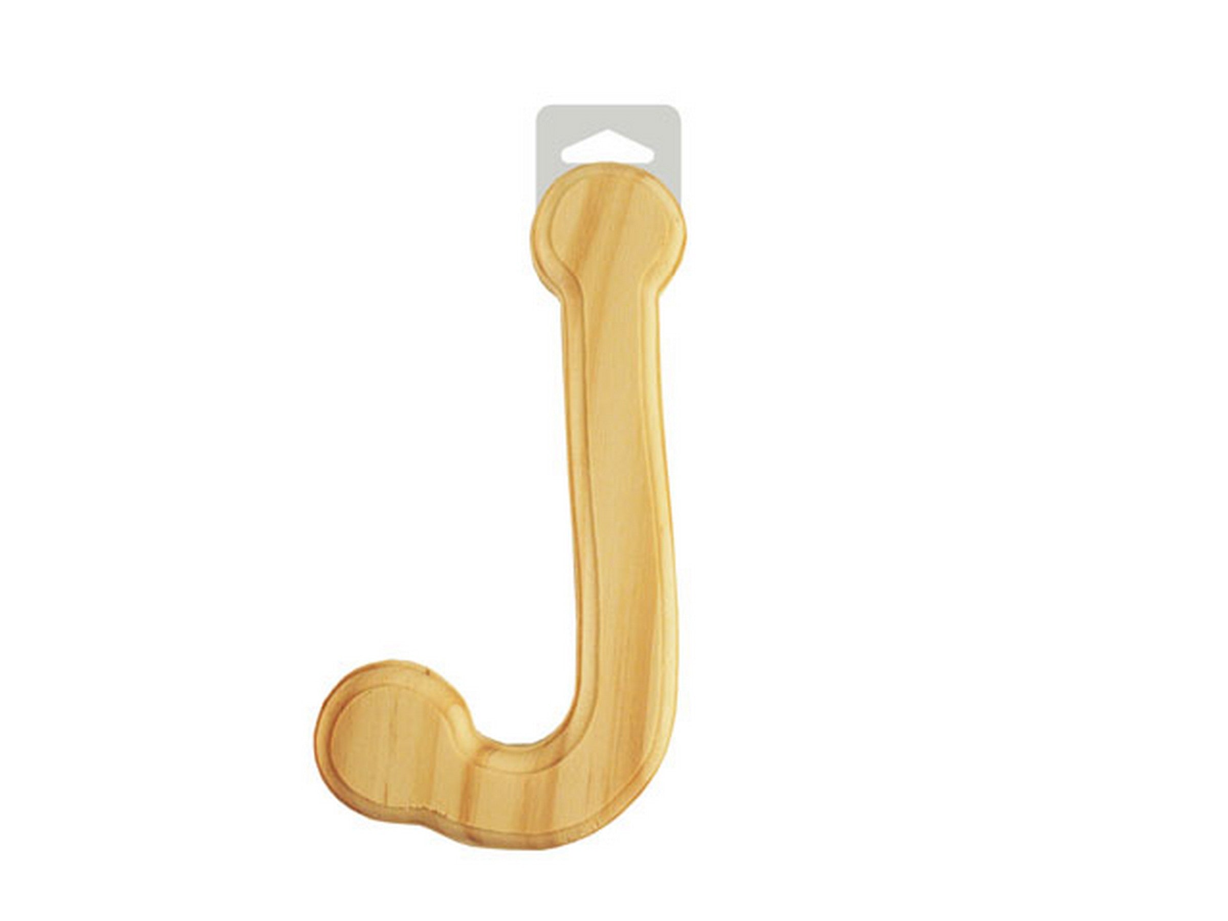Wood Letter J Rounded