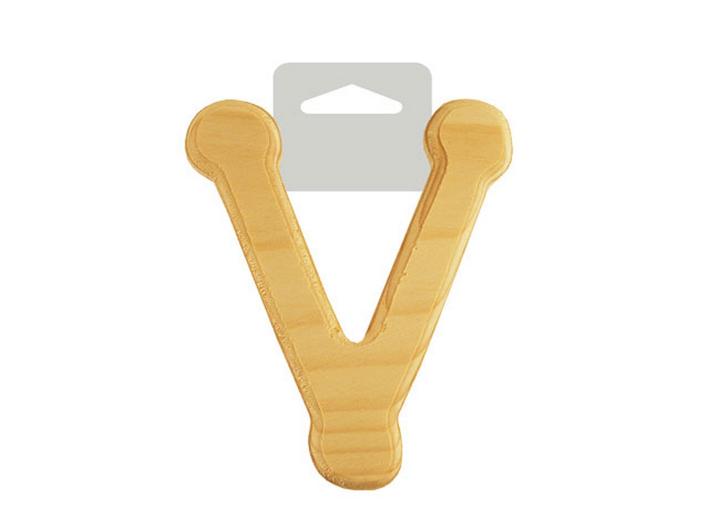 Wood Letter V Rounded