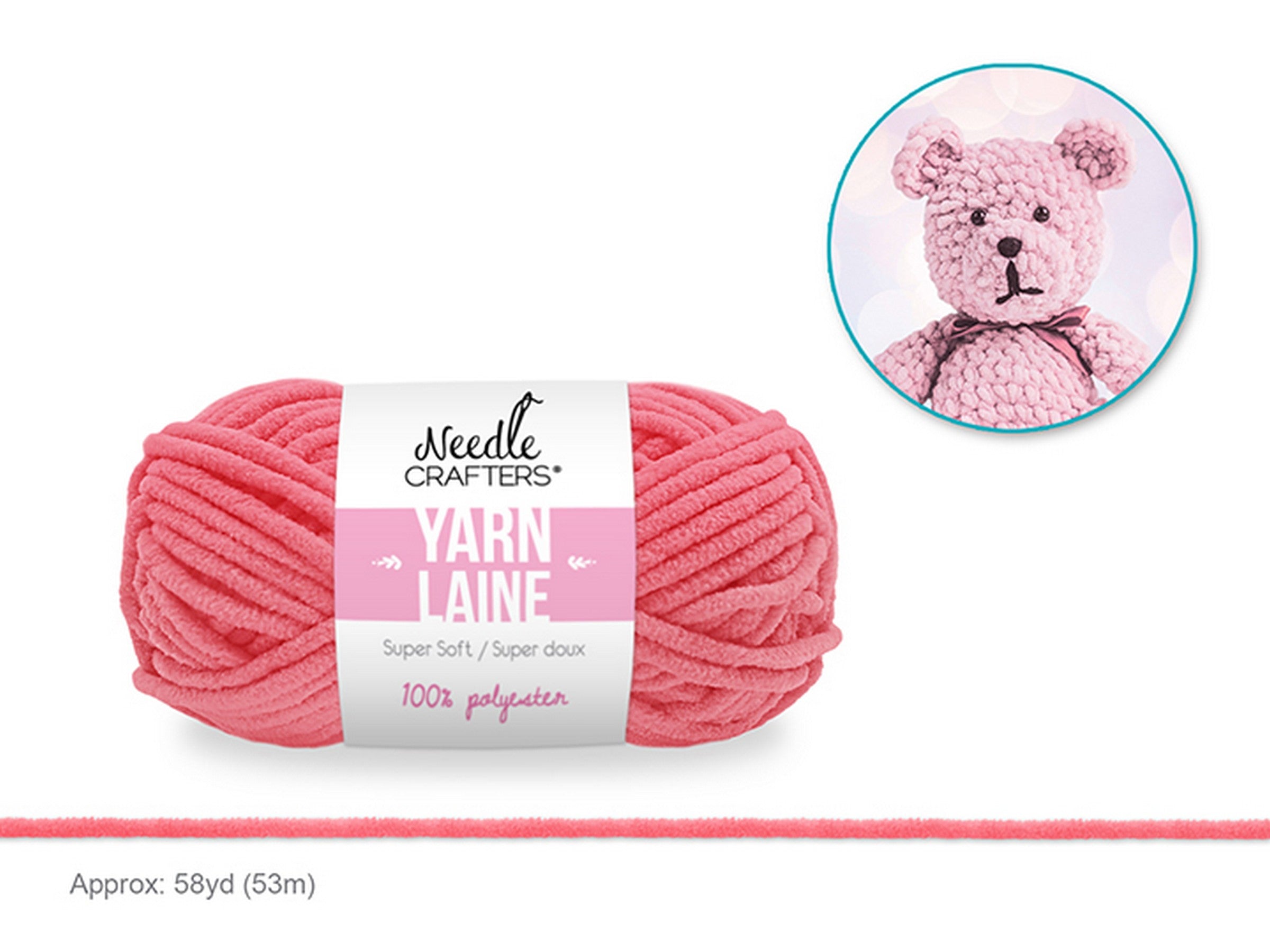 Needle Crafters Chenille Soft Yarn Princess 100% Polyester 58yd (53m)