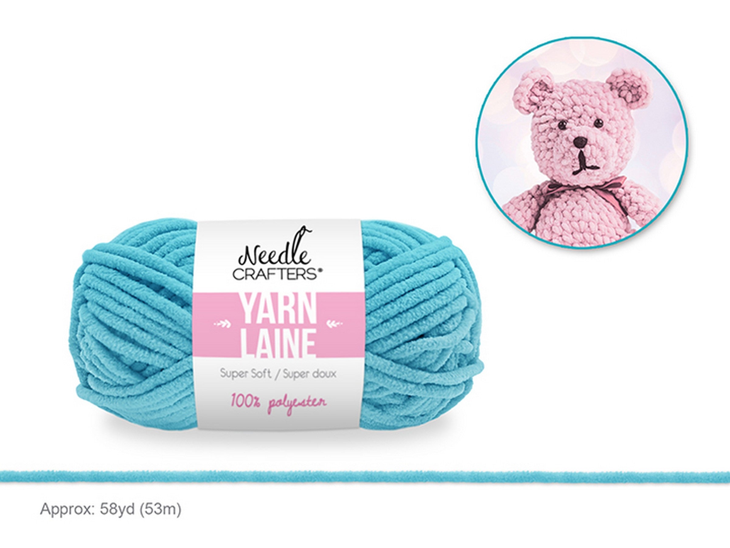 Needle Crafters Chenille Soft Yarn Baby Blue 100% Polyester 58yd (53m)