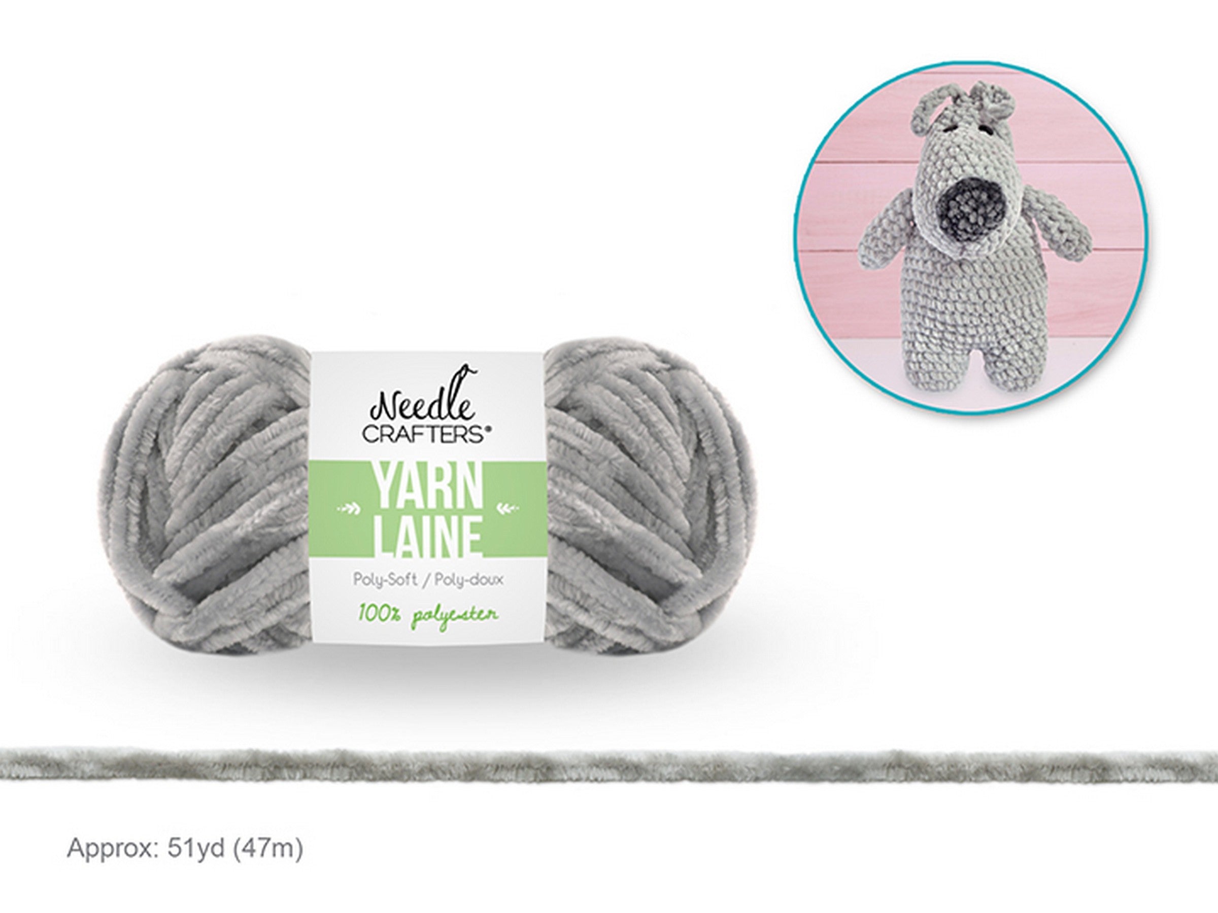 Needle Crafters Poly-Soft Yarn Smoke 100% Polyester 51yd (47m)