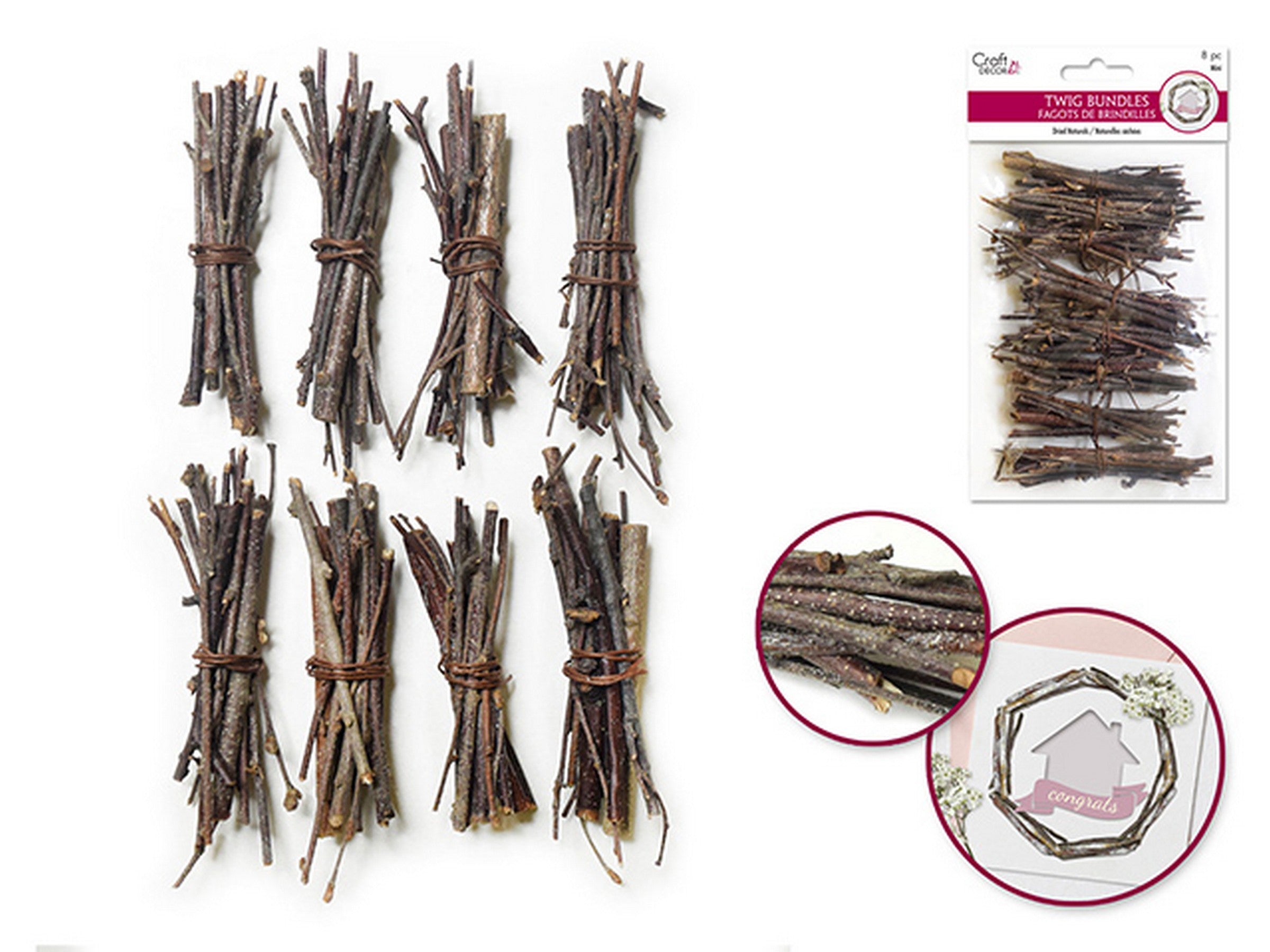 Craft Décor 8 Twig Bundles 3in
