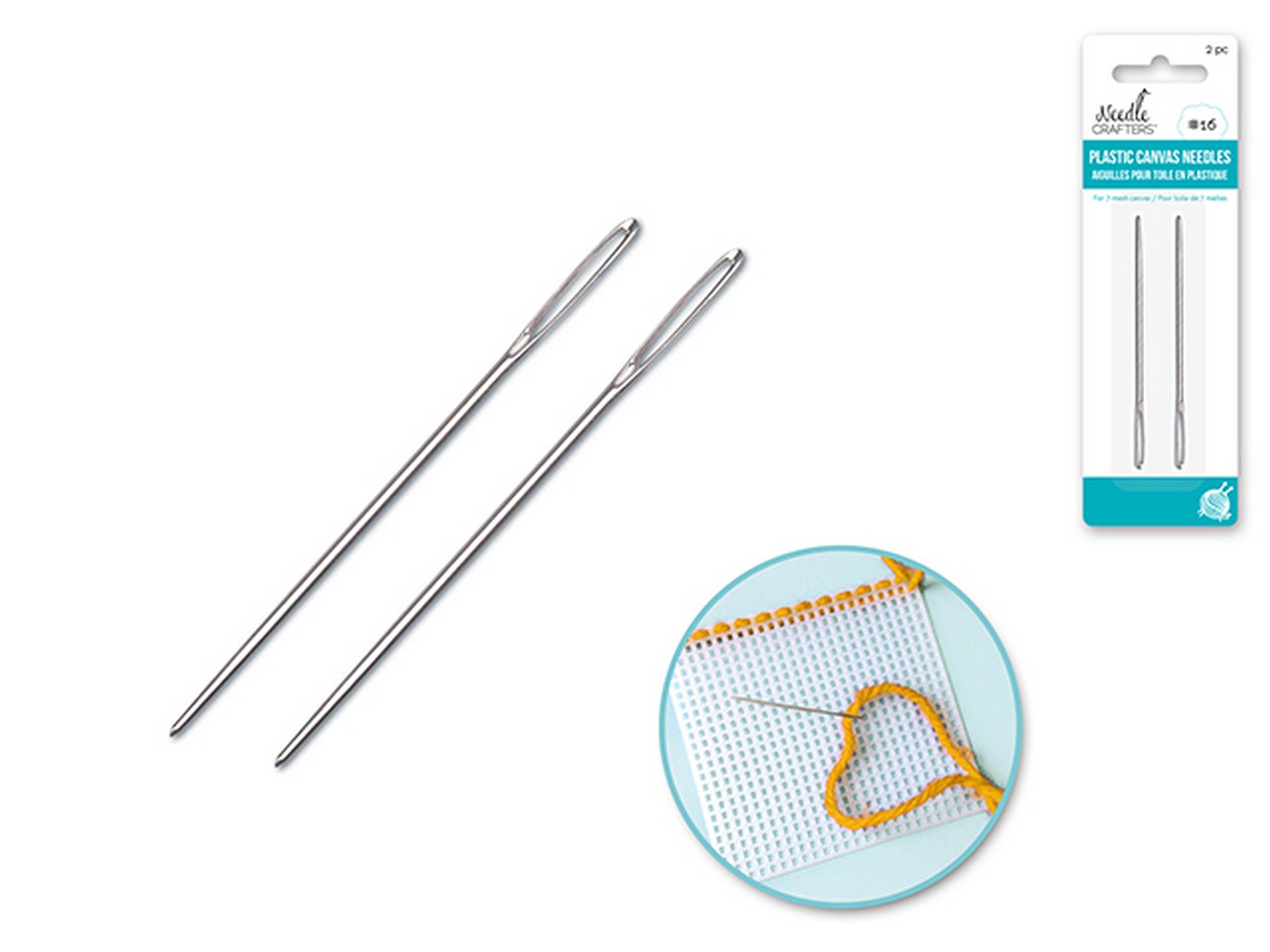 Needle Crafters 2 Plastic Canvas Needles Metal #16 2.2in
