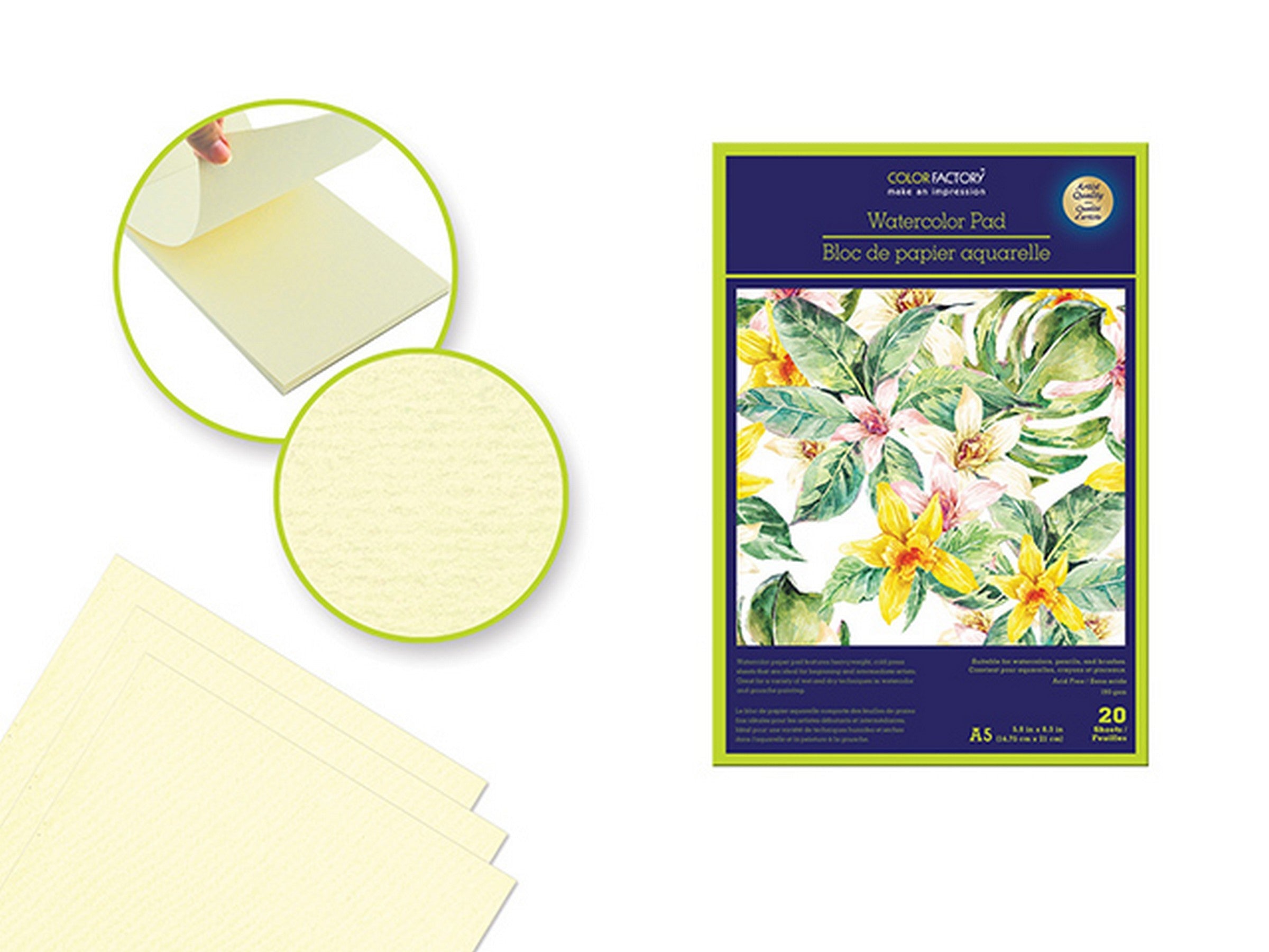 Color Factory 20 Sheets Watercolor Pad A5 8.3x11.7in