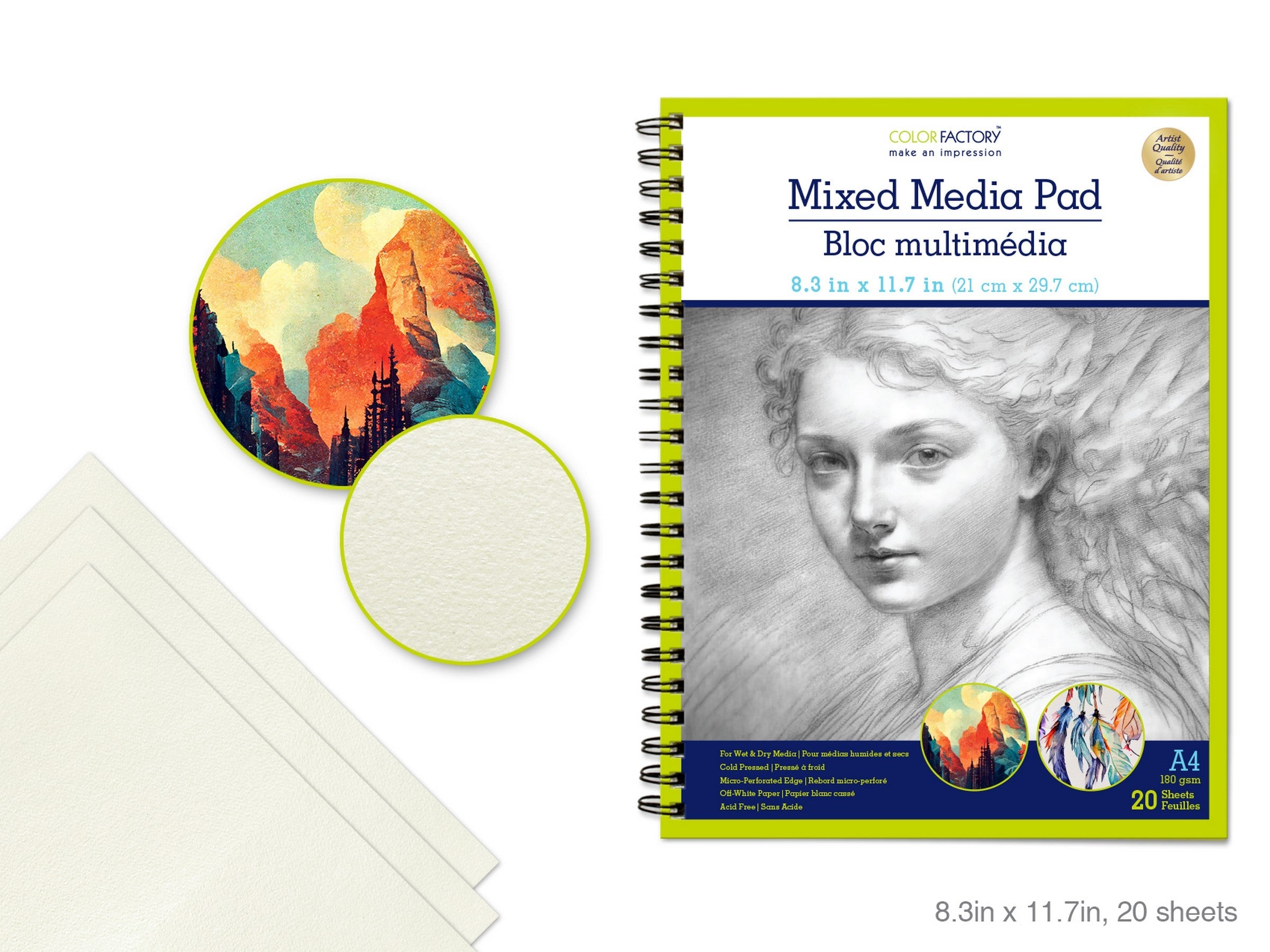 Color Factory 20 Sheets Mixed Media Pad A4 8.3x11.7in