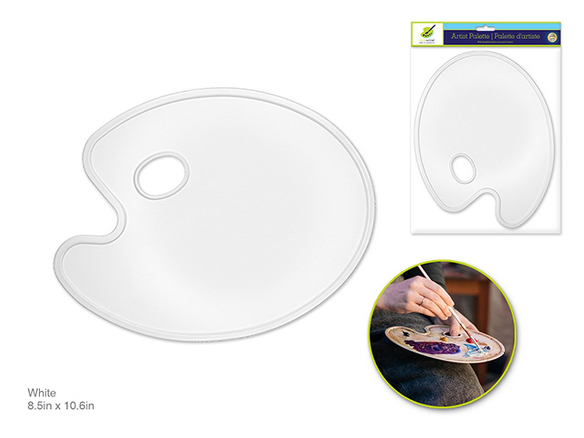 Color Factory White Plastic Artist Palette  8.5x10.6in