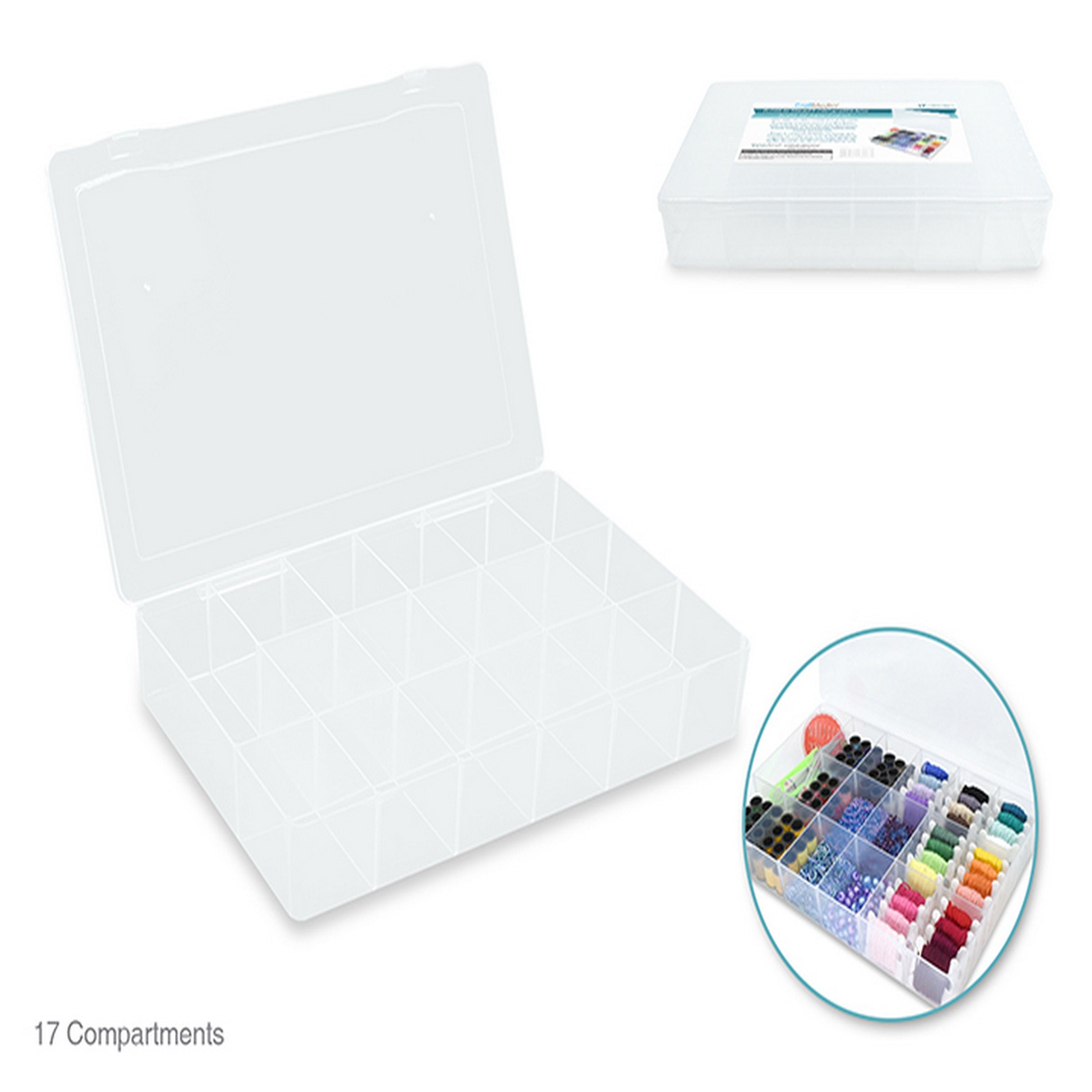 Craft Medley Plastic Organizer Box - 17 Compartments 10.4x7x1.7in