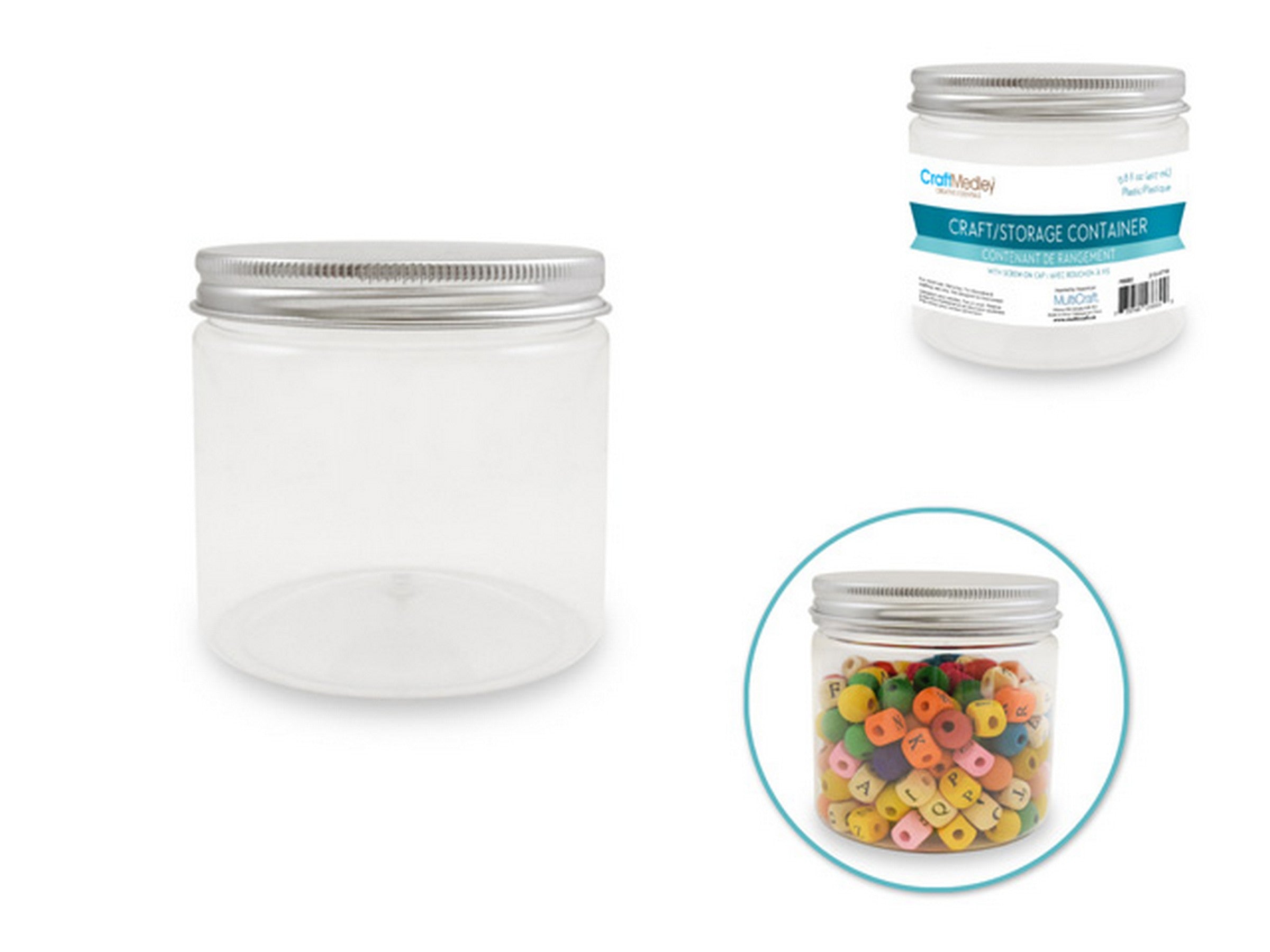 Craft Medley Craft or Storage Jar with Screw-on Cap Plastic 13.8oz