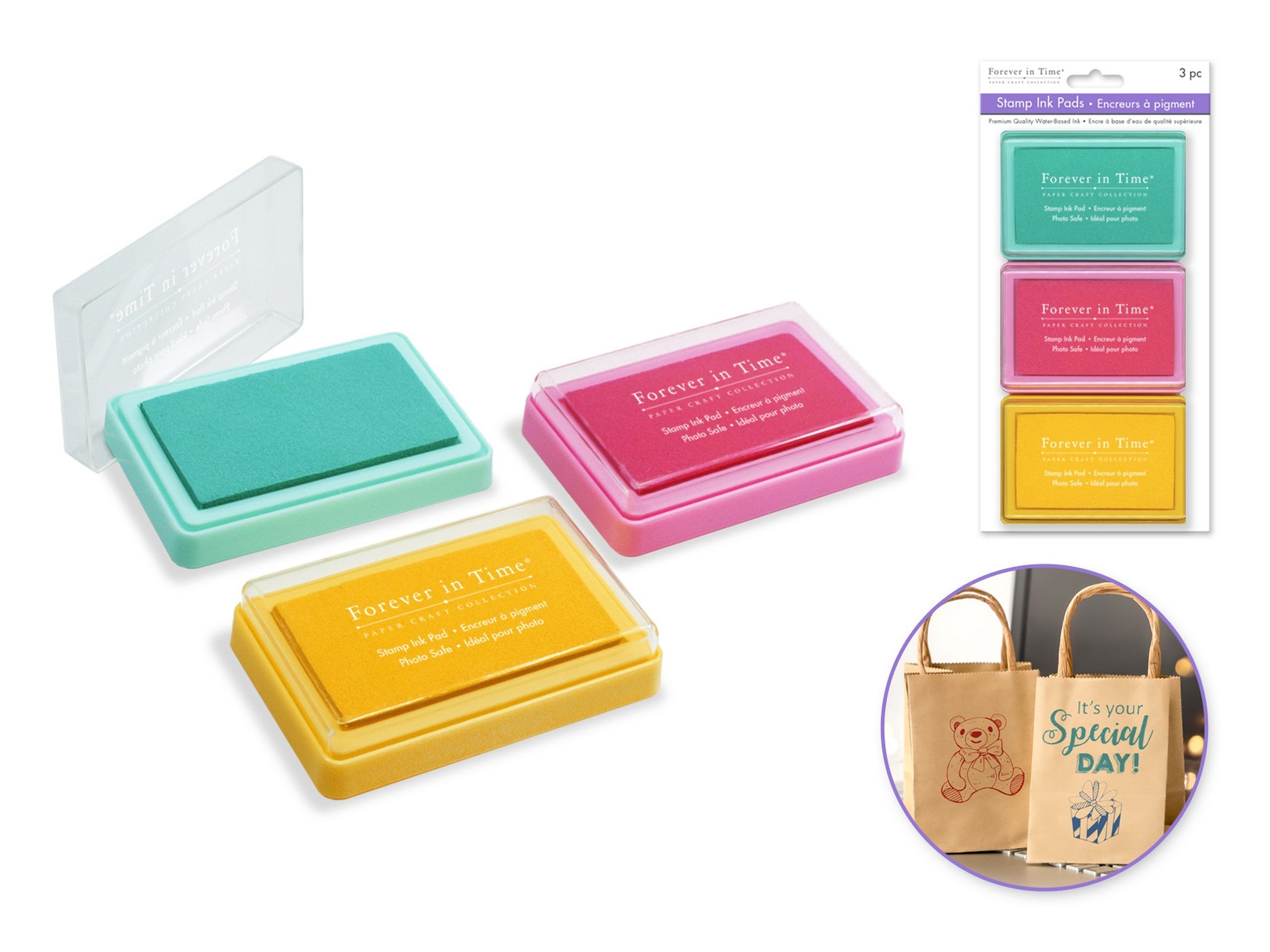 Forever in Time 3 Stamp Ink Pads - Vivid Color 3x1.75in