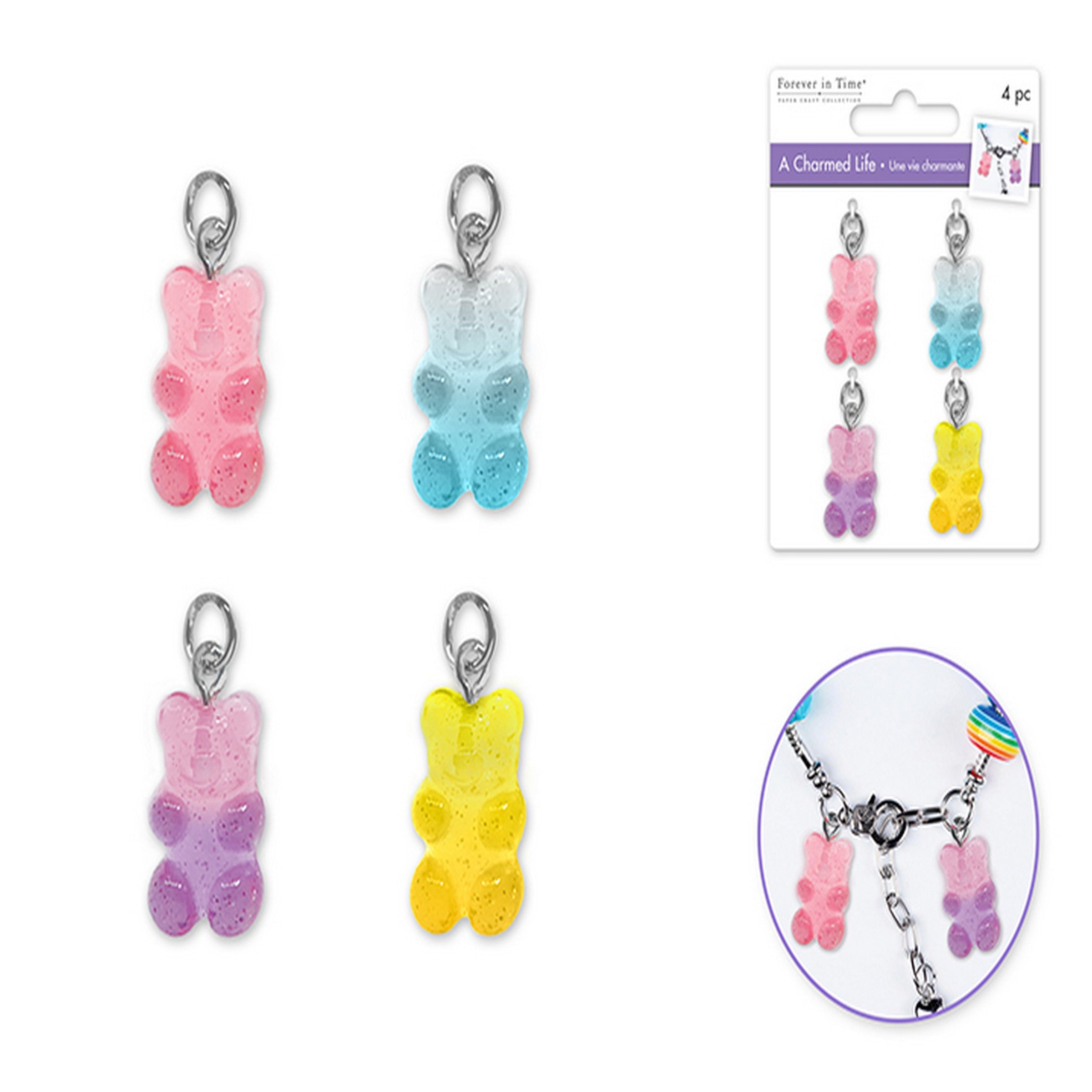 Forever in Time 4 Charms with Hoop Finding - Gummy Bear 0.6x0.4in 