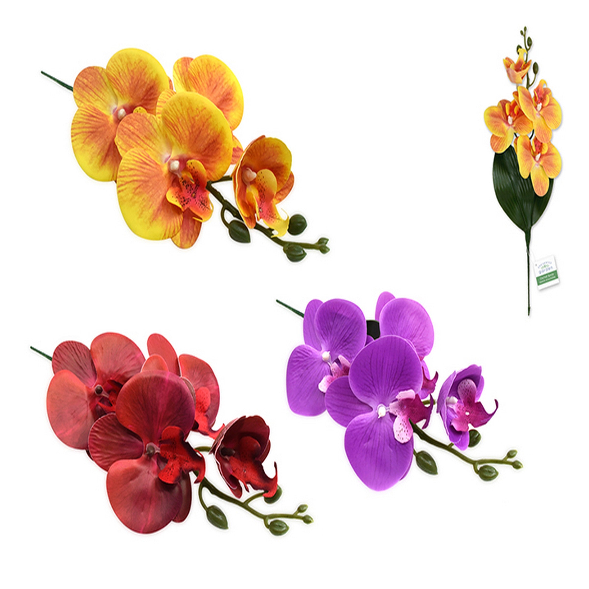 Enchanted Garden Artificial Orchid Spray with Buds 15in VRT