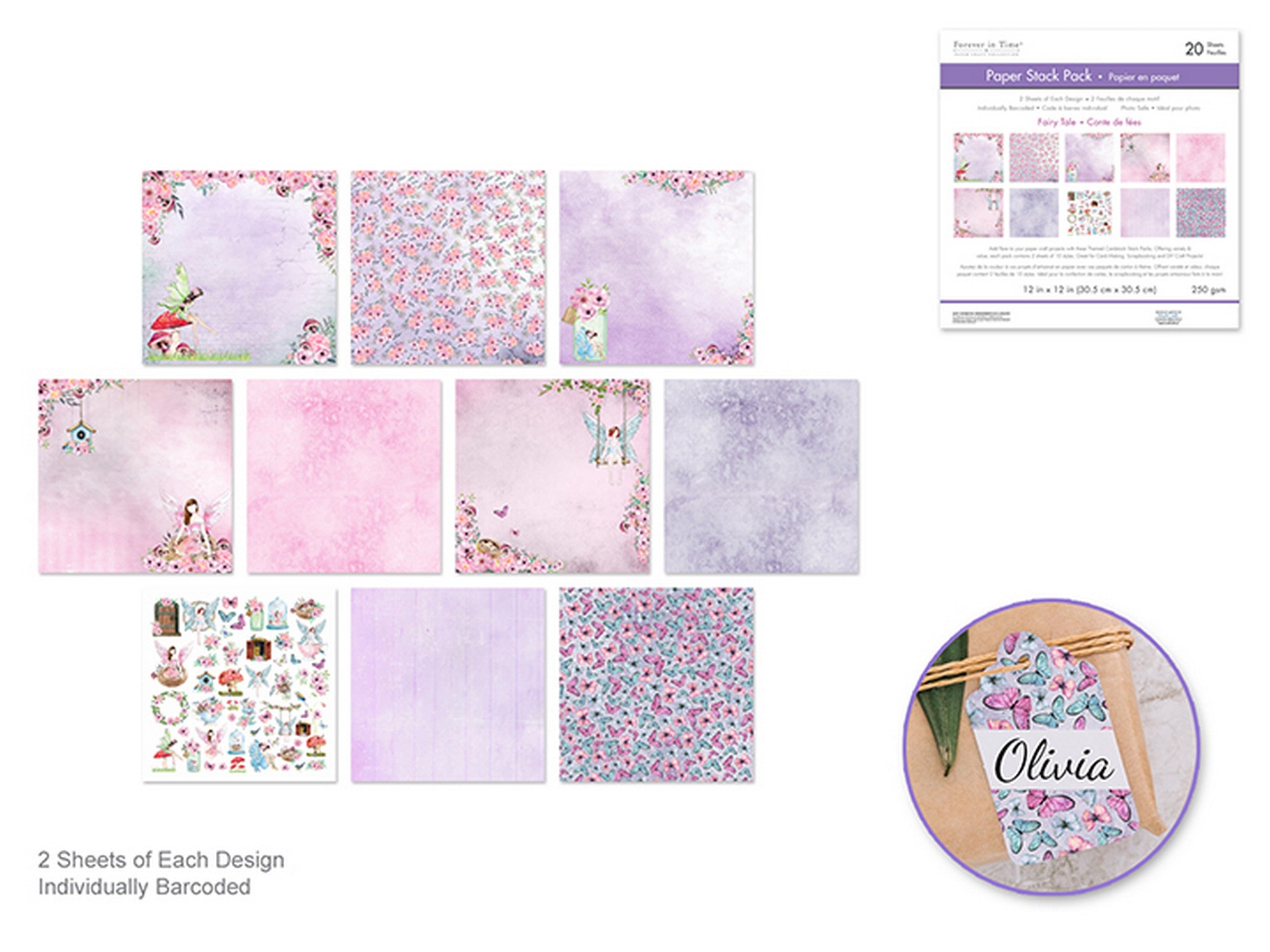Forever in Time Printed Paper Stack 20 Sheets - Fairy Tale 12x12in