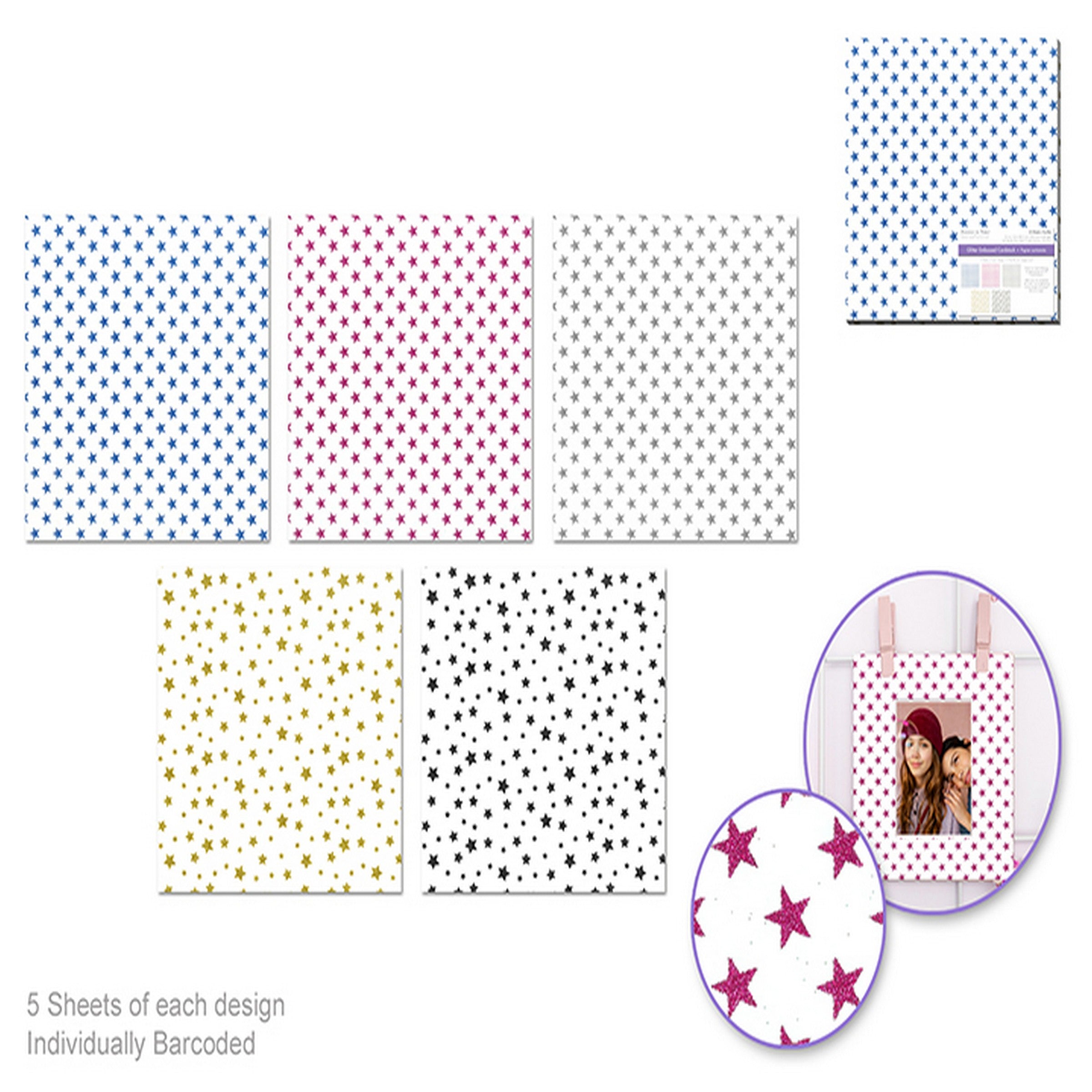 Forever in Time Glitter Cardstock - Star 12x12in VRT - Each sold Separately 