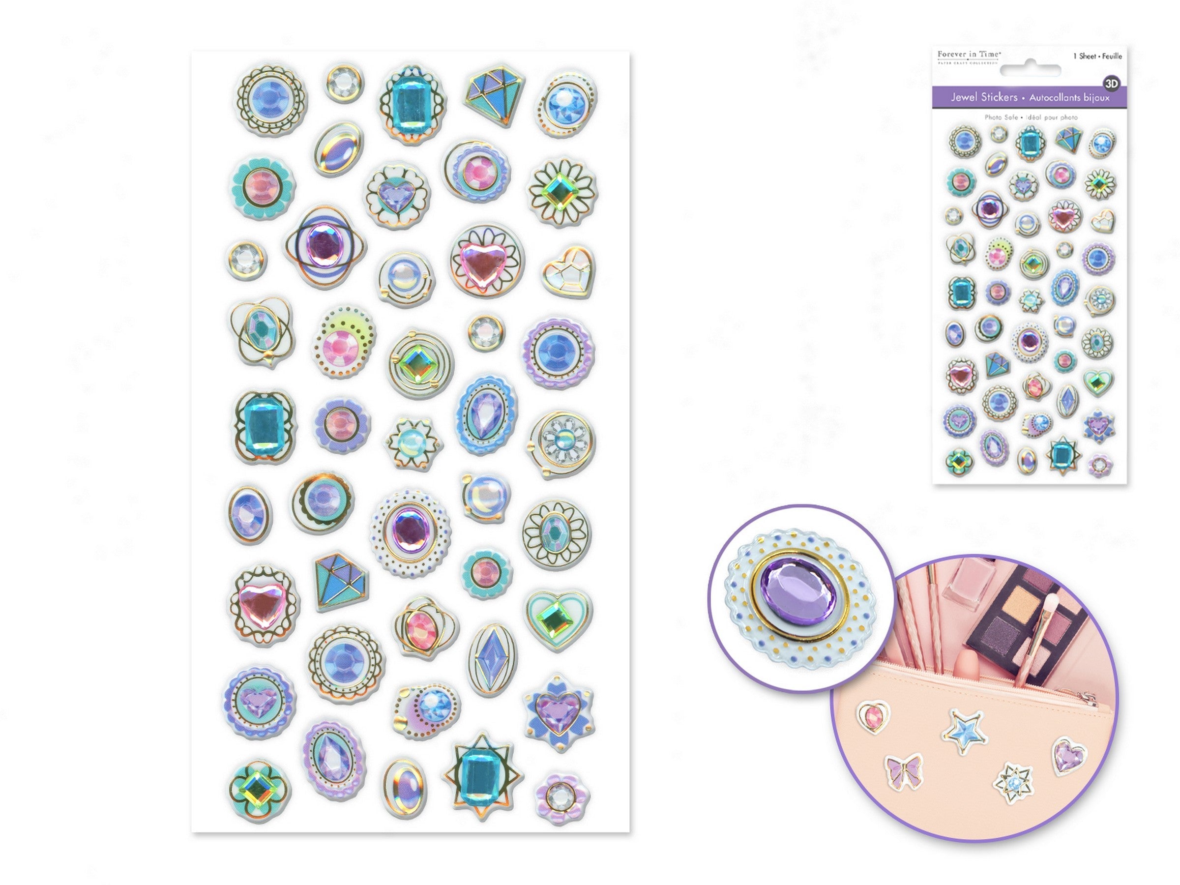 Forever in Time Jewel Stickers 3D  3.75x6.75in sheet