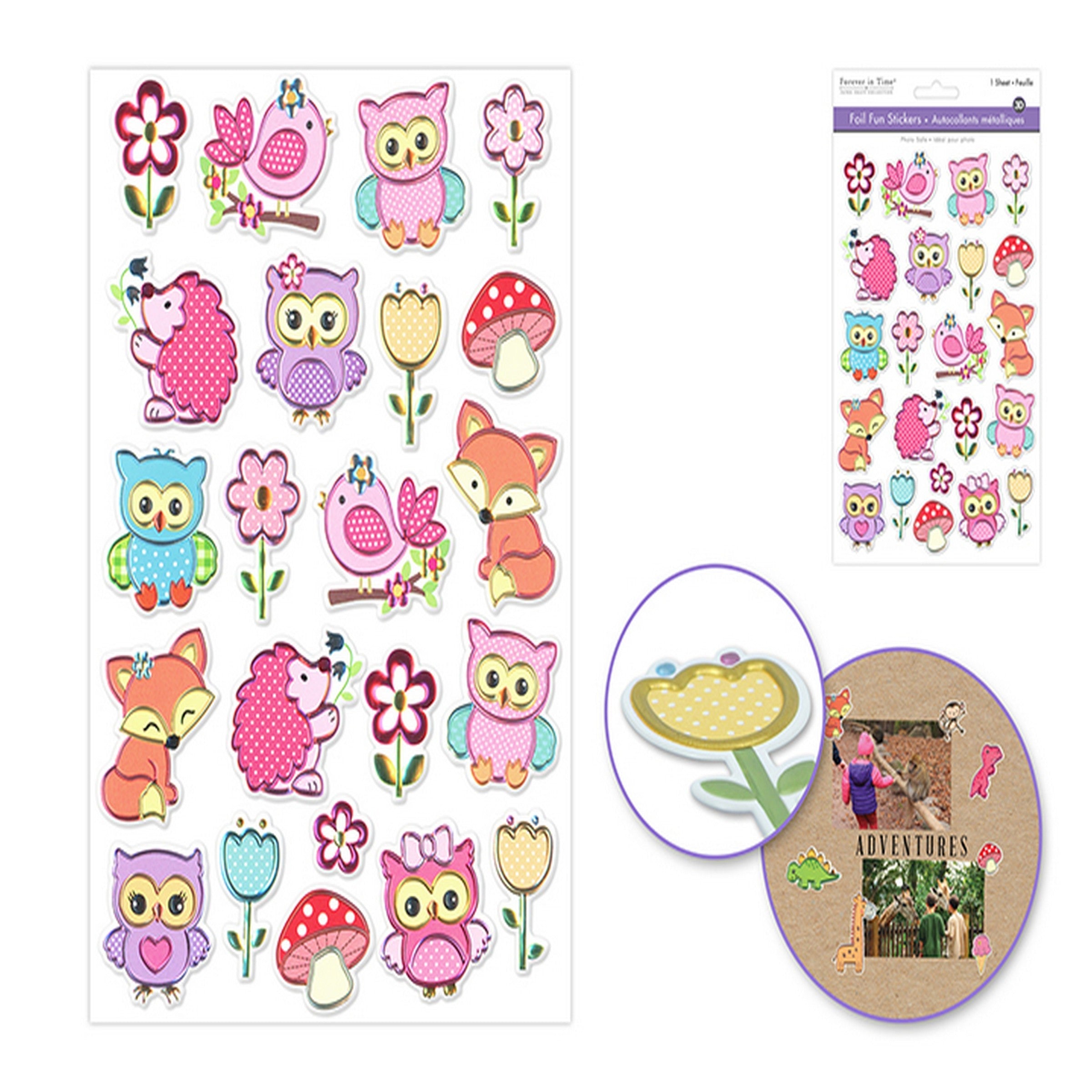 Forever in Time 3D Pop-up Foil Stickers - Creature Fun 5.5x8.3in