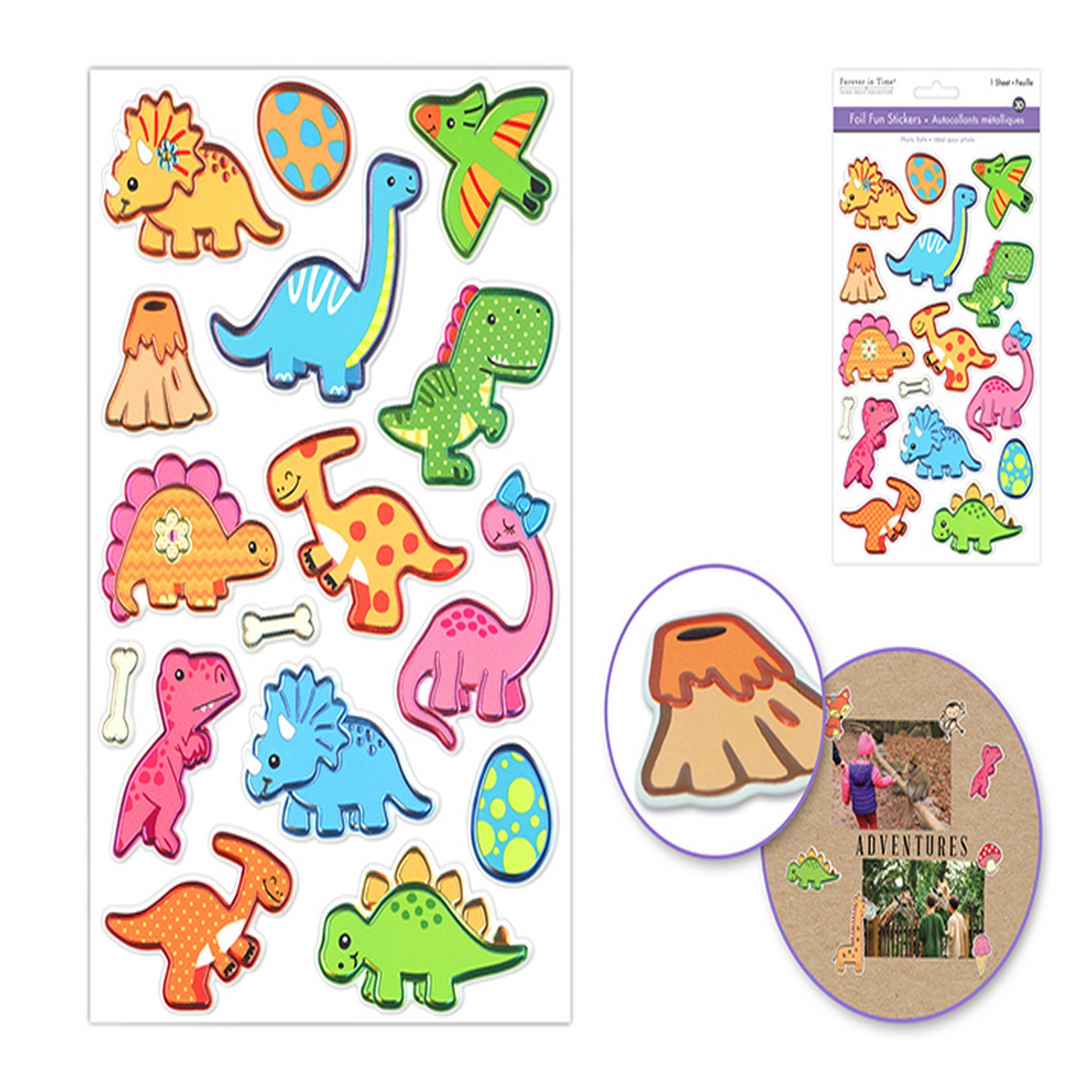 Forever in Time 3D Pop-up Foil Stickers - Dino World 5.5x8.3in