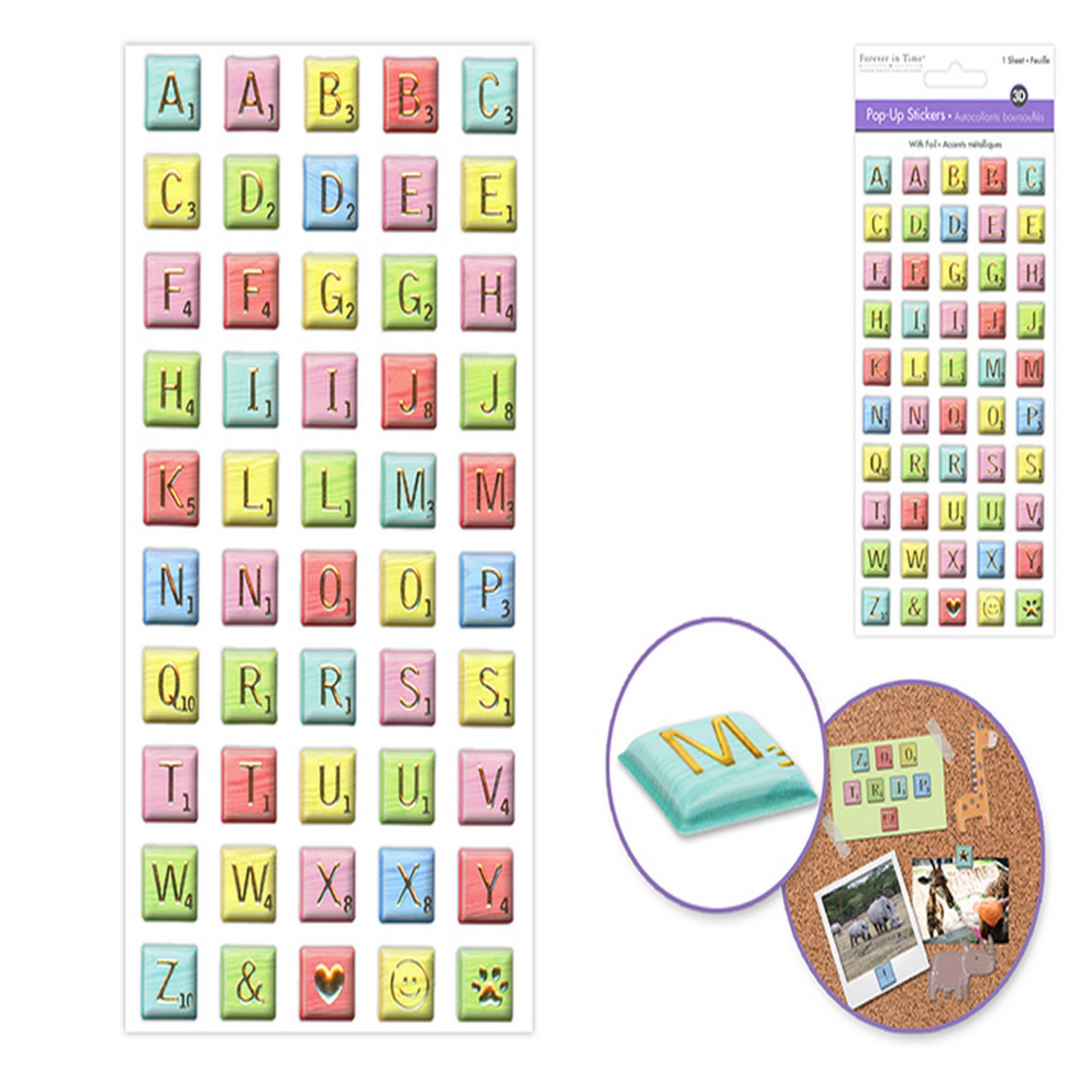 Forever in Time 3D Pop-up Foil Stickers - Letter Scroll 3.7x6.9in