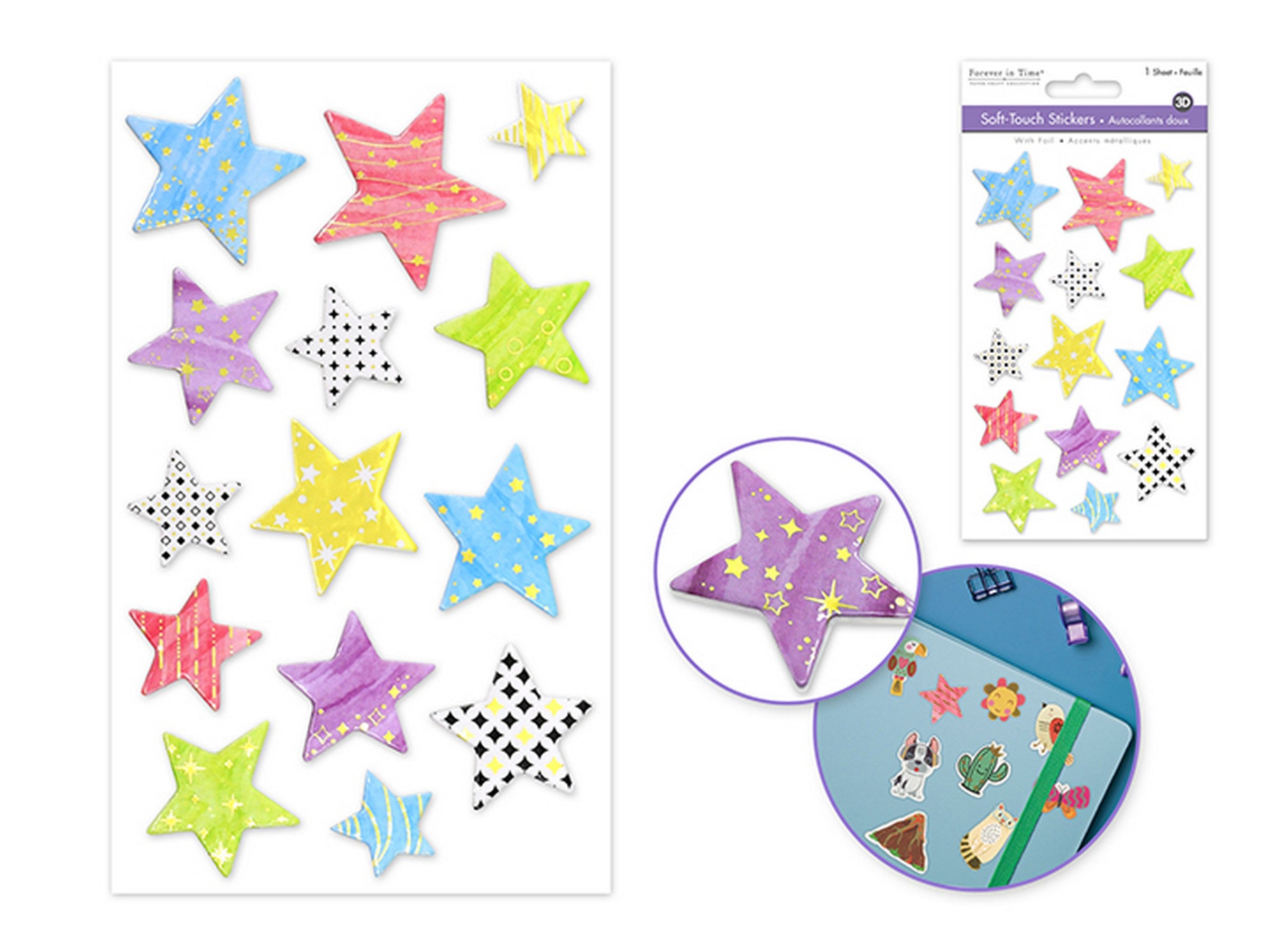 Forever in Time 3D Foil Soft Touch Stickers - Star Shine 3.9x6.3in