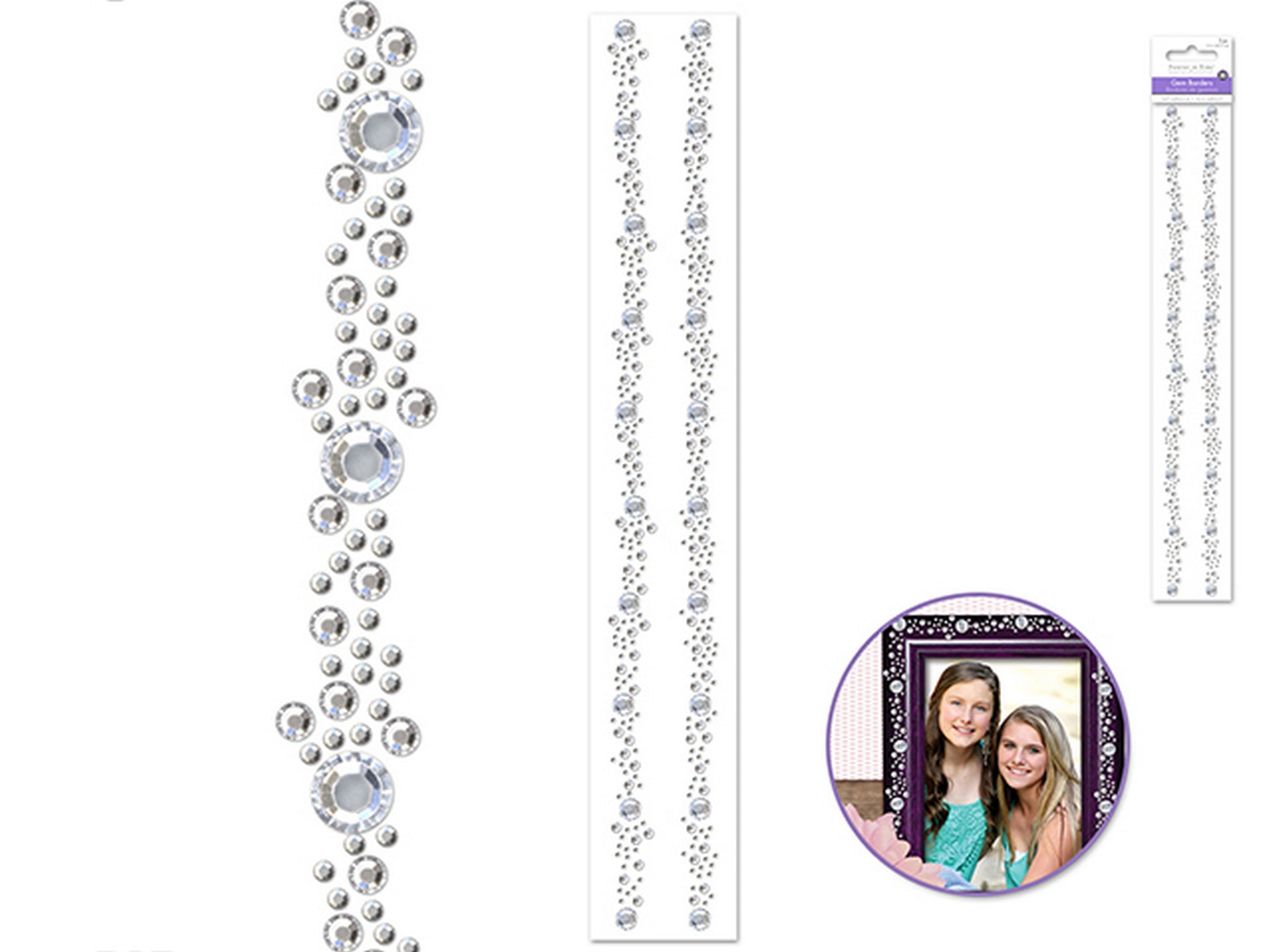Forever in Time Gem Borders Stickers Crystal 12x1.8in sheet