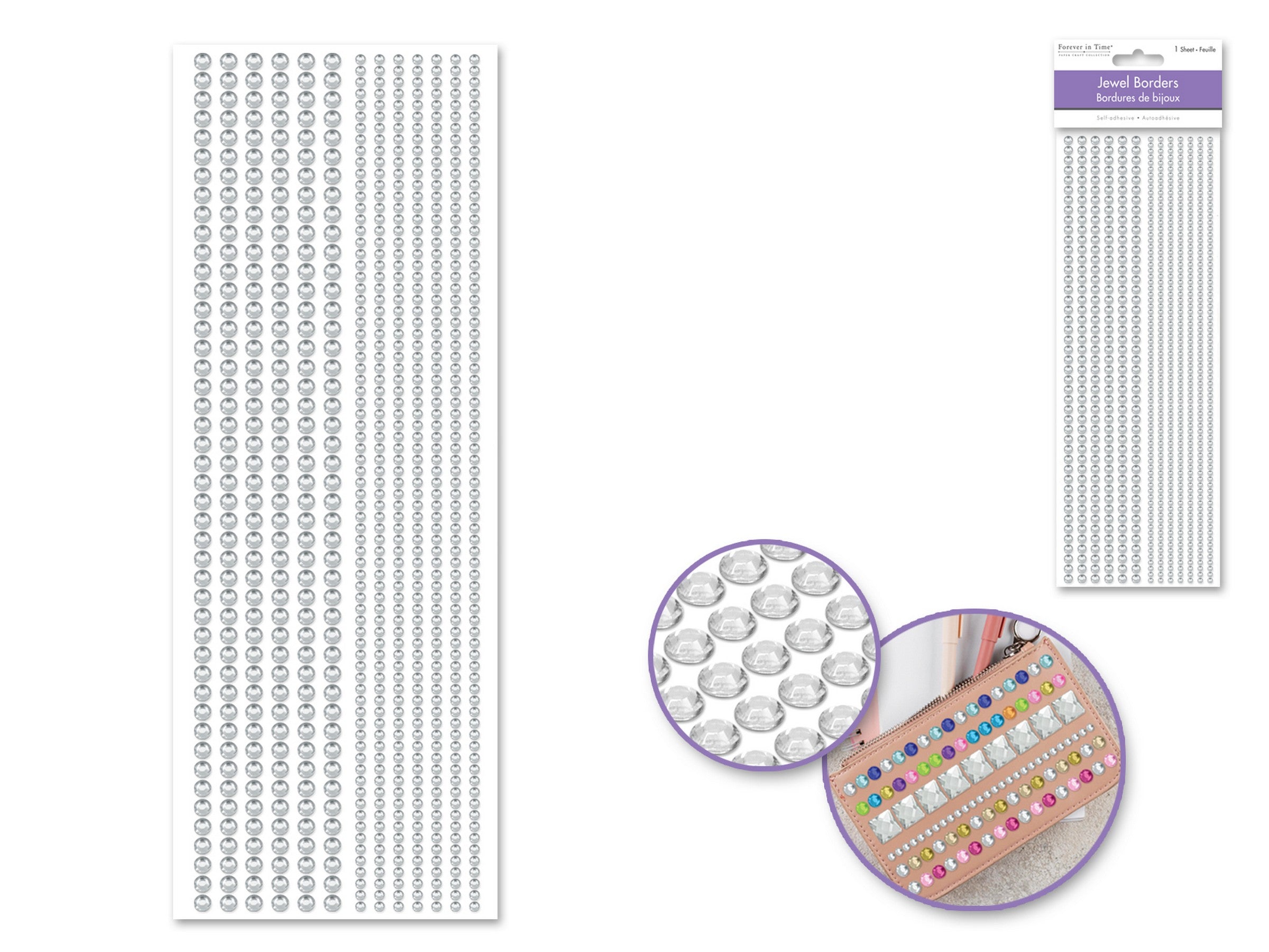Forever in Time Jewel Border Stickers - Crystal 3.9x10.6in