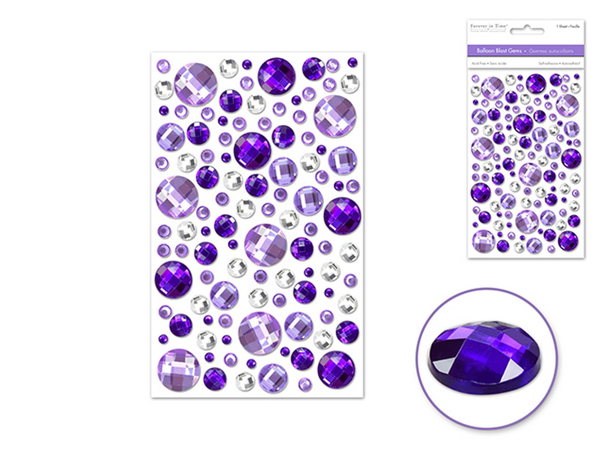 Forever in Time Balloon Blast Gems Stickers Purple 5.75x3.75in sheet