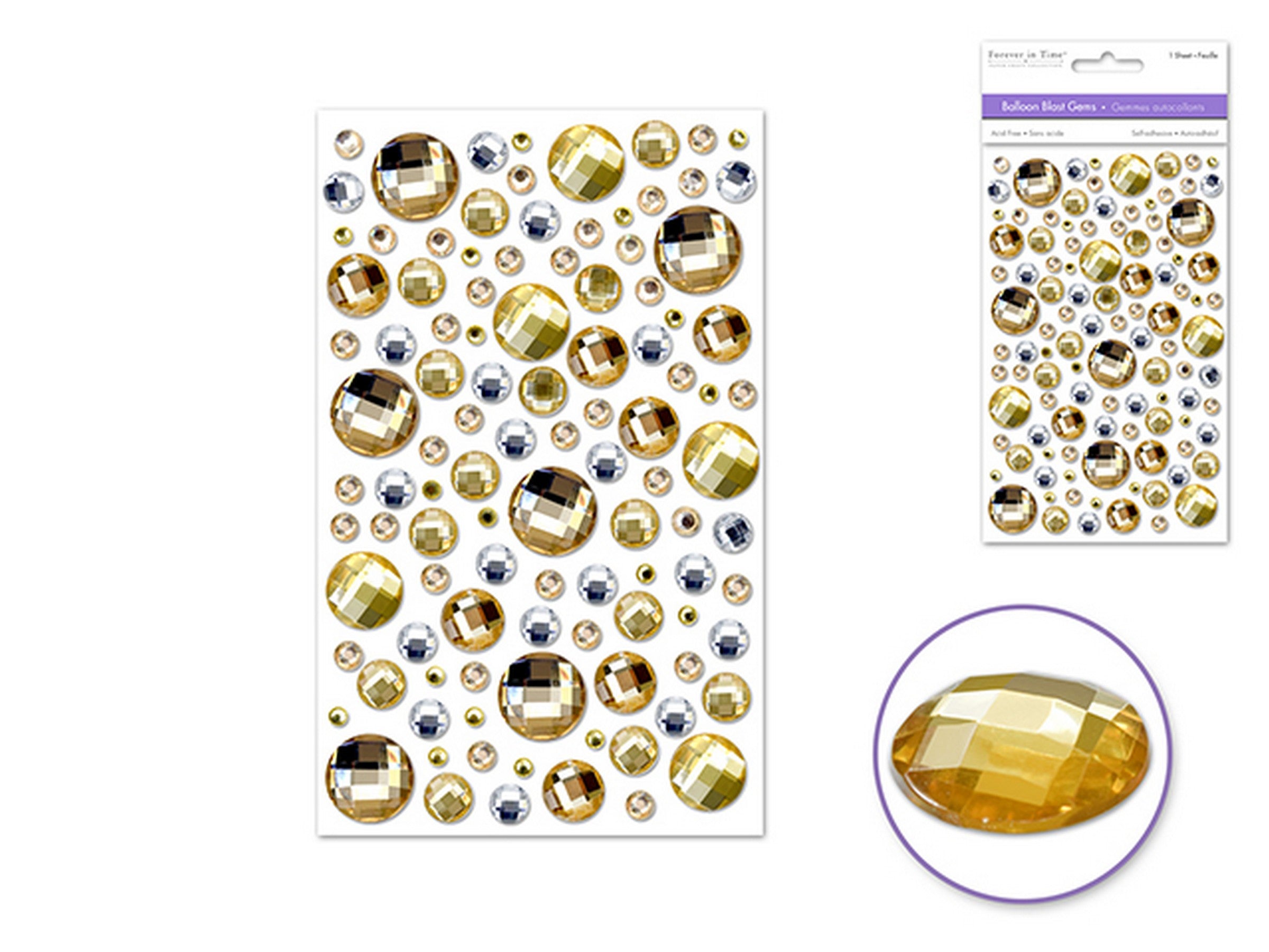 Forever in Time Balloon Blast Gems Stickers Golden 5.75x3.75in sheet