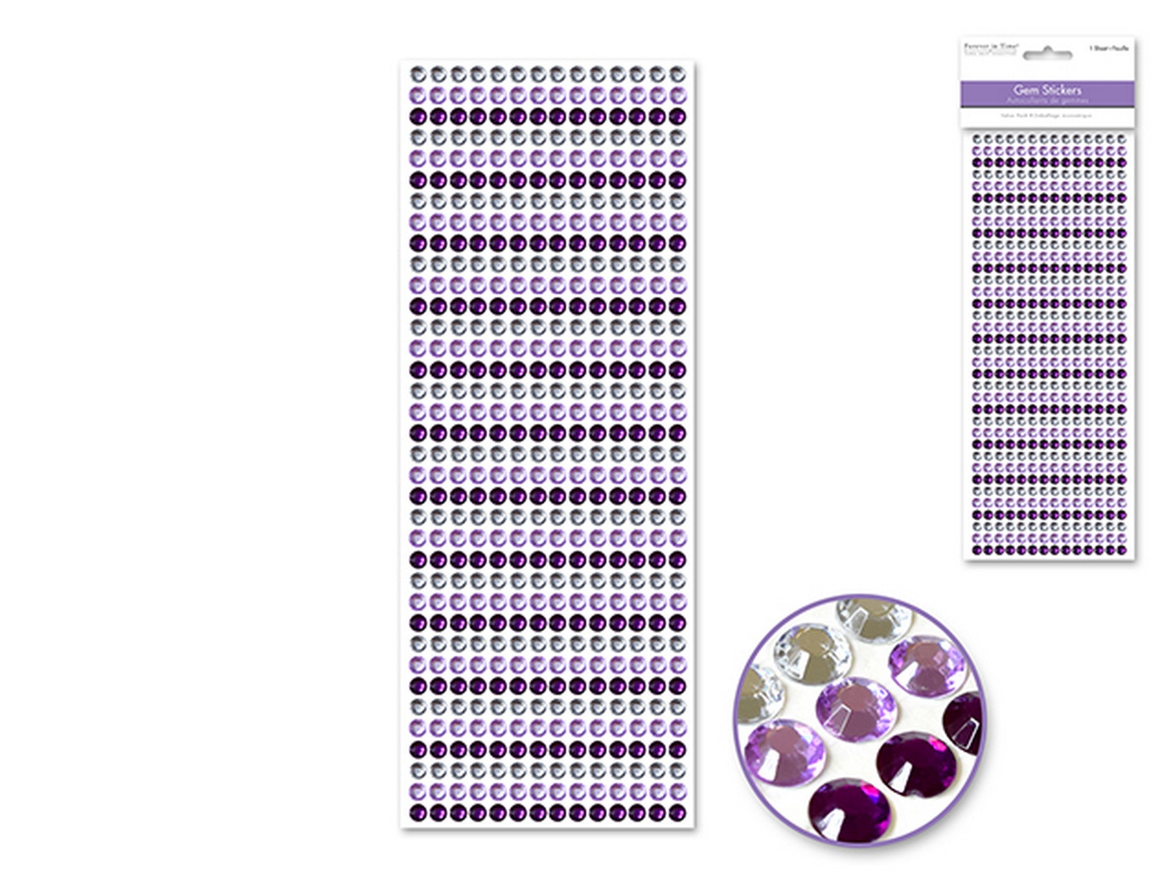 Forever in Time Gem Stickers Purple 10.5x3.75in sheet