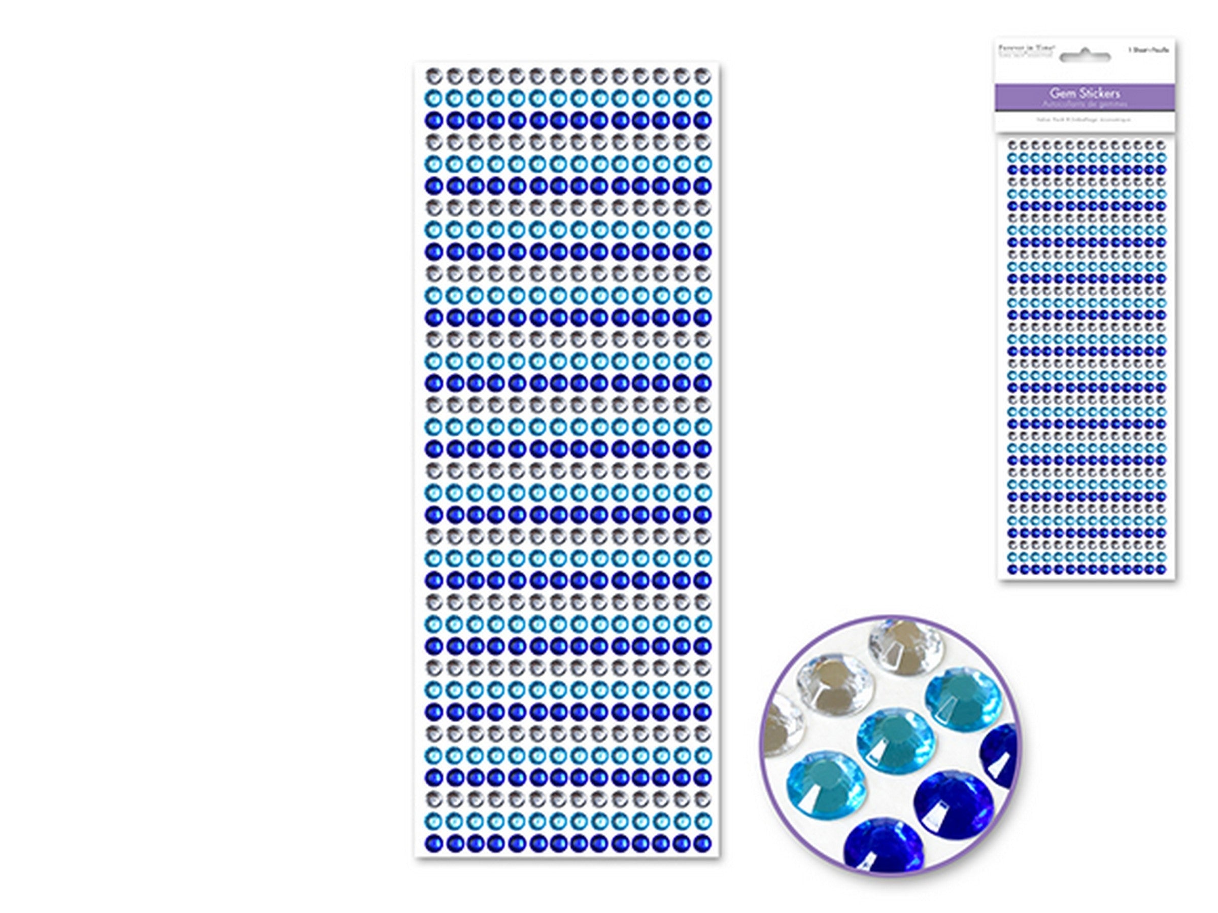 Forever in Time Gem Stickers Ocean 10.5x3.75in sheet