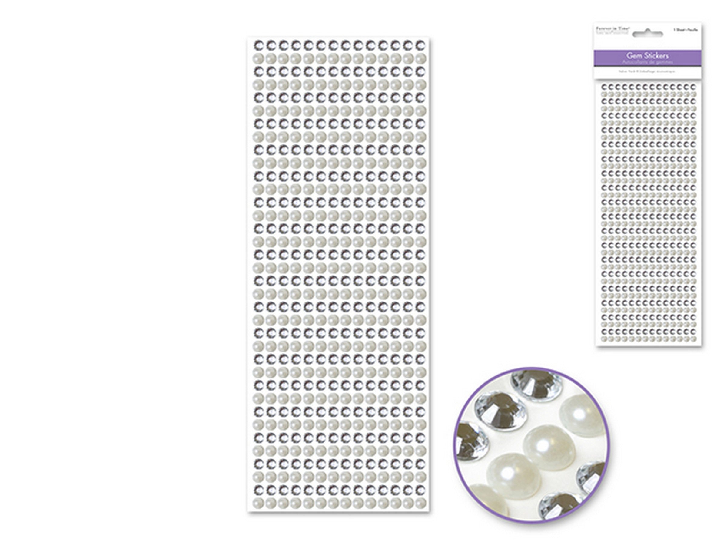 Forever in Time Gem Stickers Pearl 10.5x3.75in sheet