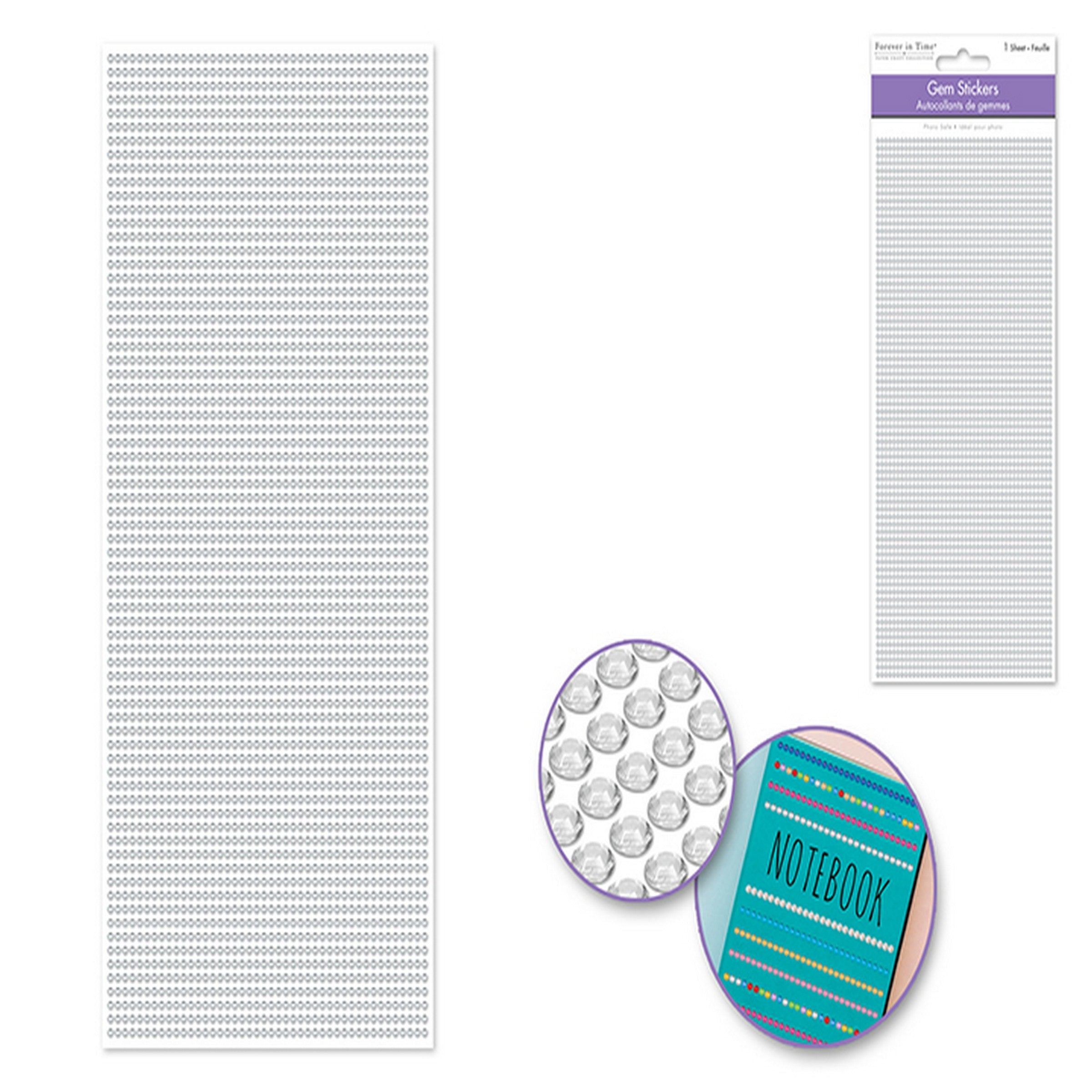 Forever in Time Gem Stickers 3168pcs - White 2mm