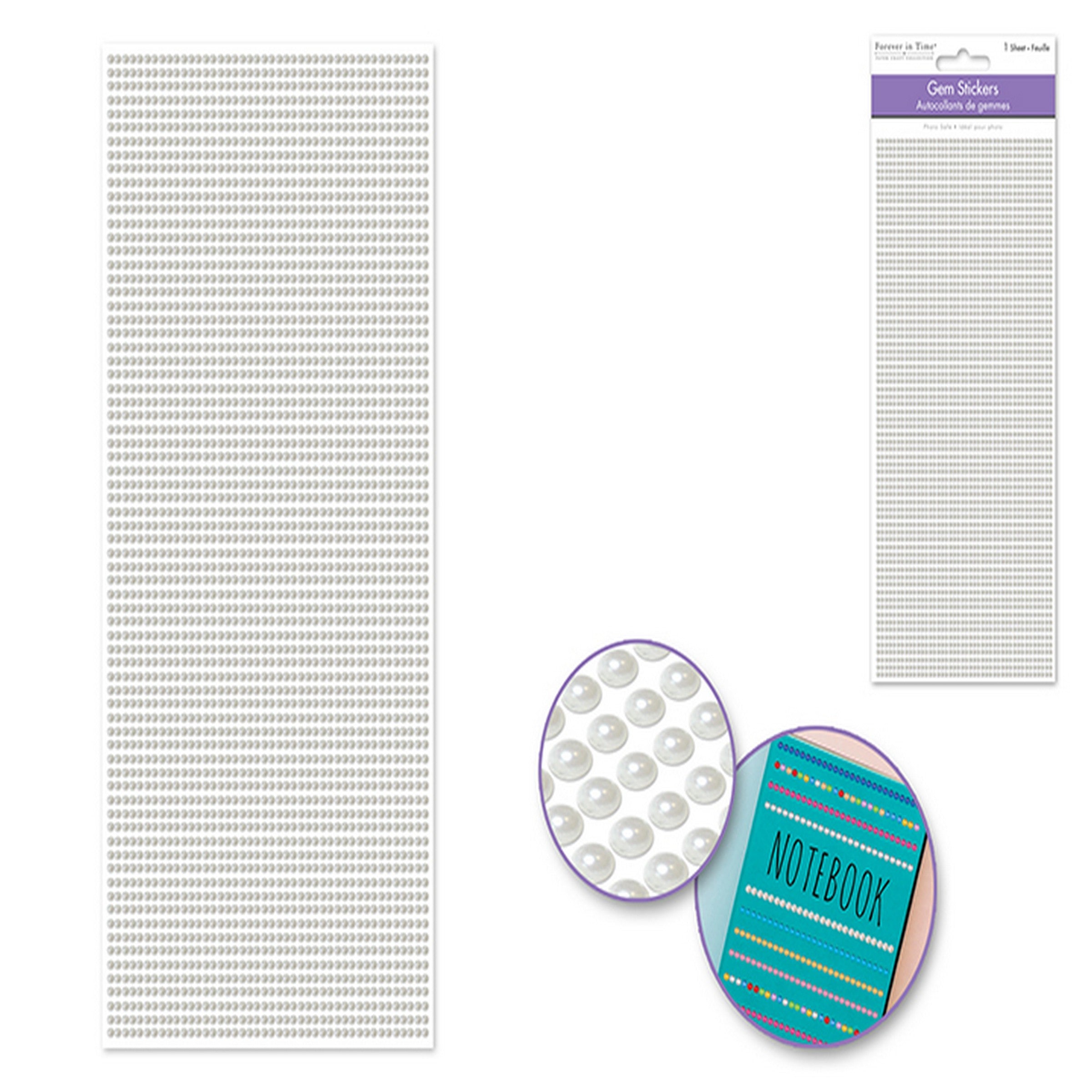 Forever in Time Gem Stickers 3168pcs - Pearl 2mm