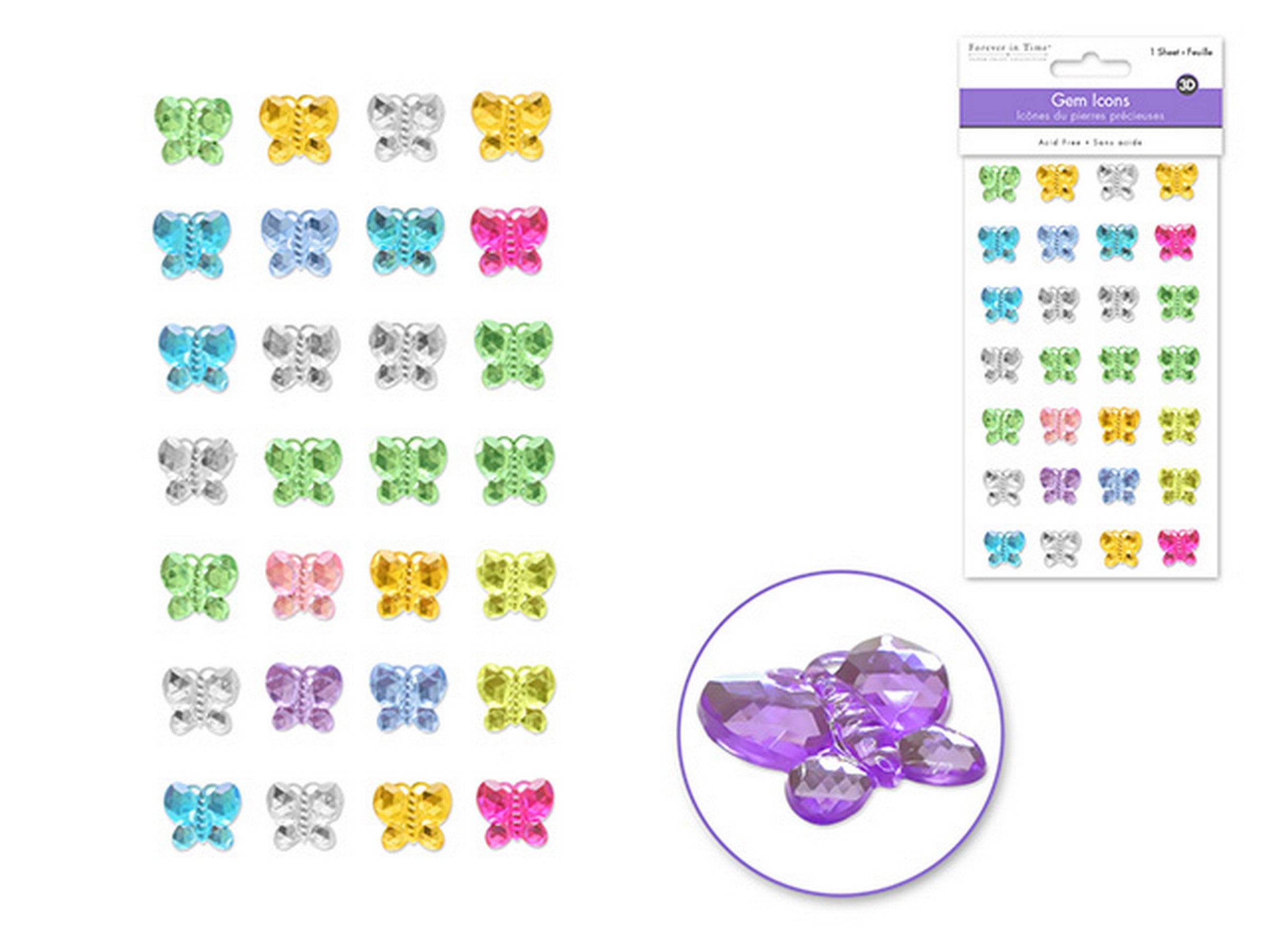 Forever in Time Gem Icon Stickers Butterfly Medley 6.25x3.5in sheet