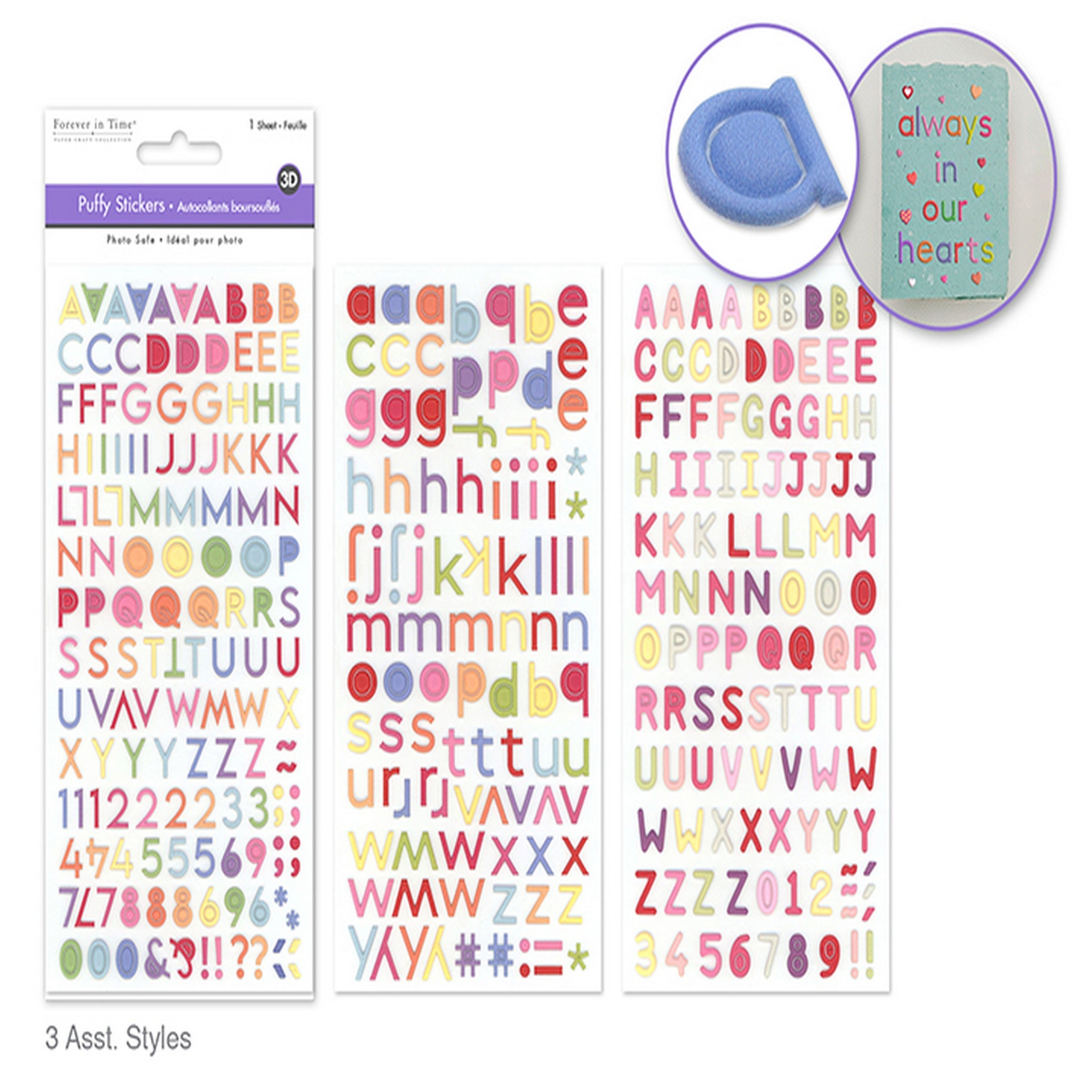 Forever in Time 3D Puffy Letter Stickers 3.7x7.7in VRT 