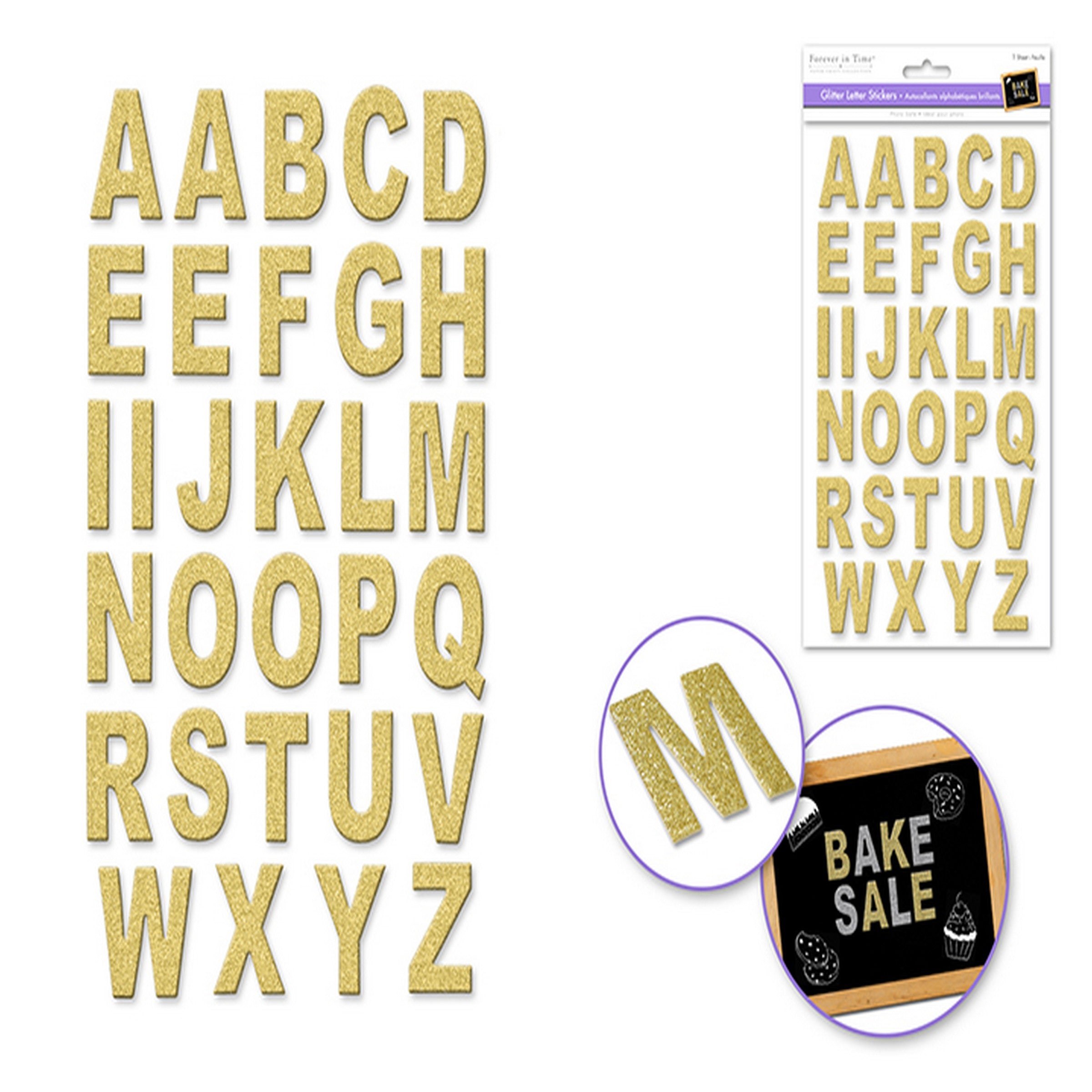 Forever in Time Gold Shimmer Foam Alpha Stickers 5.7x9.5in